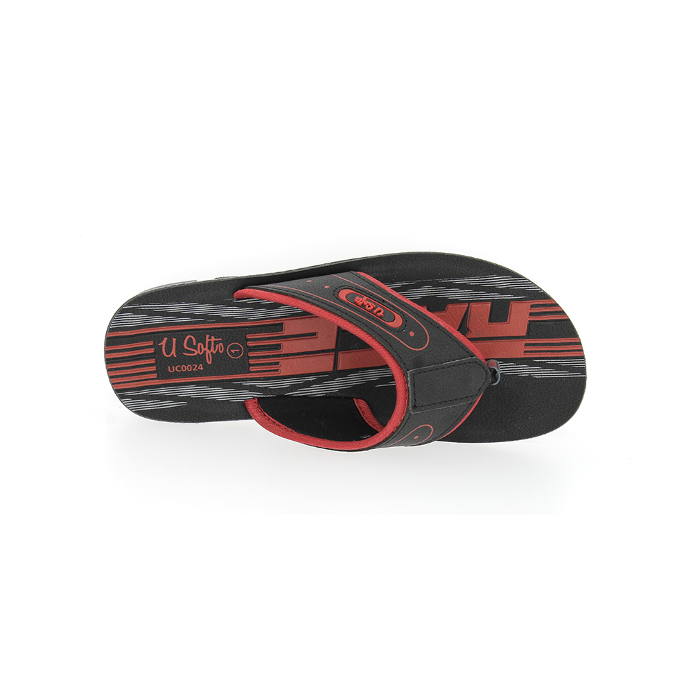 Usofto Boys Slide Slippers Red | DSI Footcandy