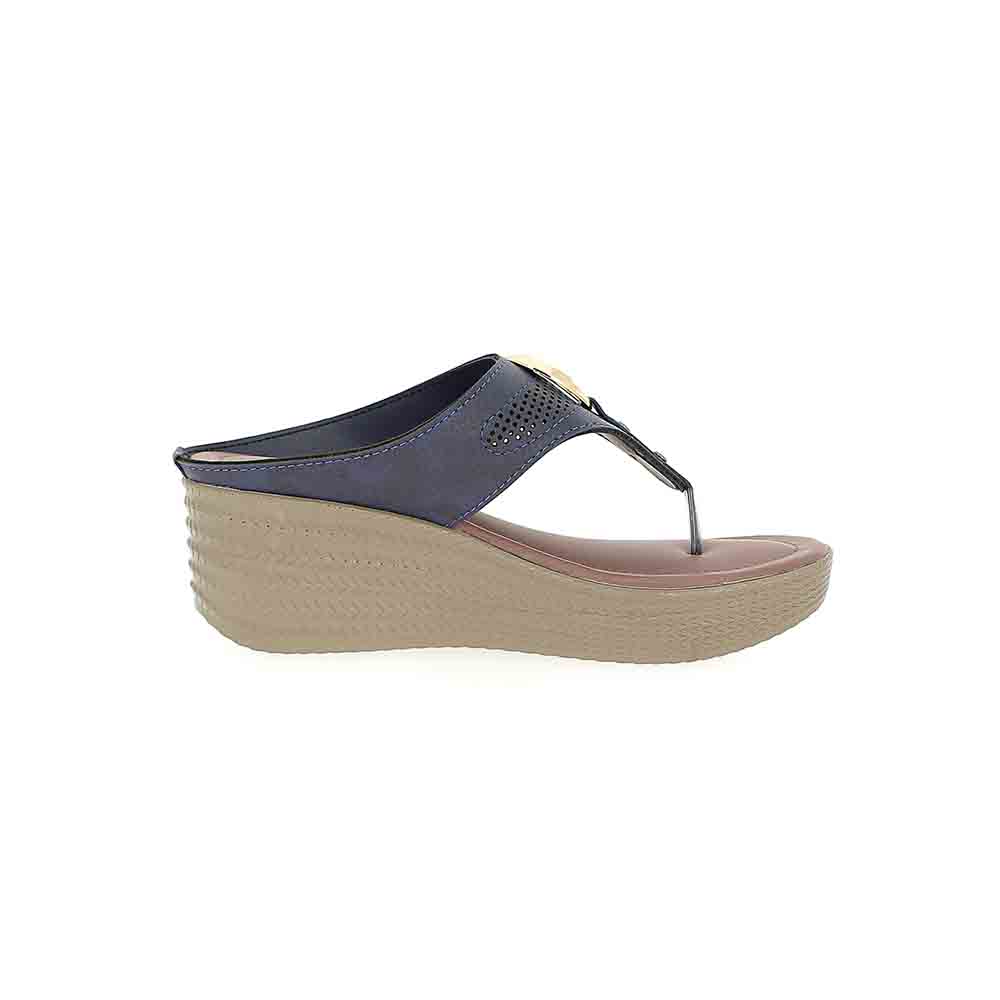 Samsons WOMEN T STRAP SLIPPER Blue | DSI Footcandy