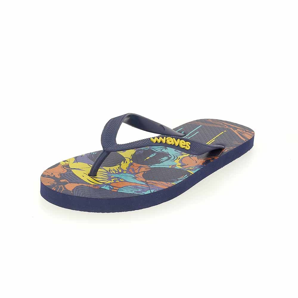 Waves Men Slipper Blue Skull | DSI Footcandy