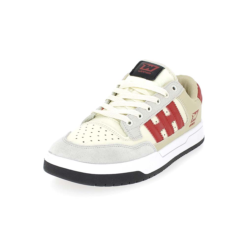 WINNER GENTS LACING CASUAL Shoe BEIGE/RED DSI Footcandy