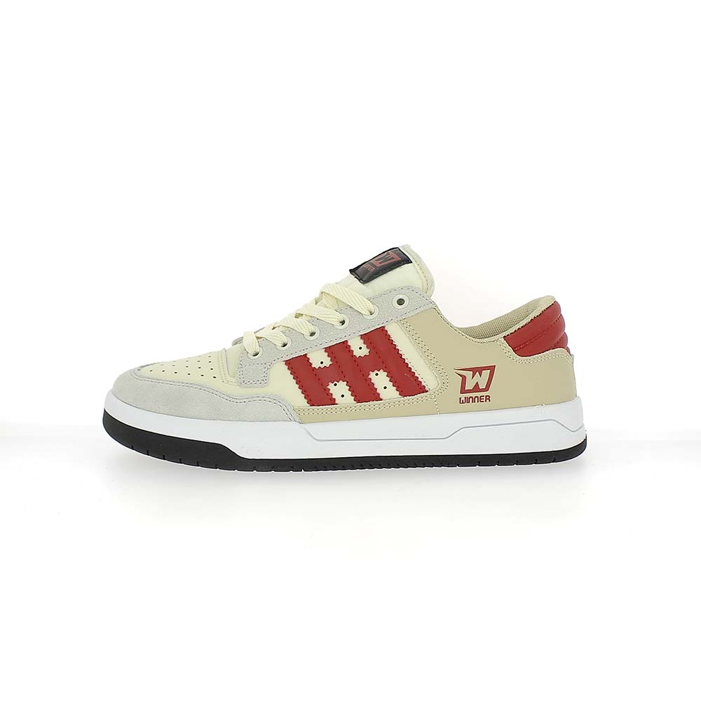 WINNER GENTS LACING CASUAL Shoe BEIGE/RED DSI Footcandy
