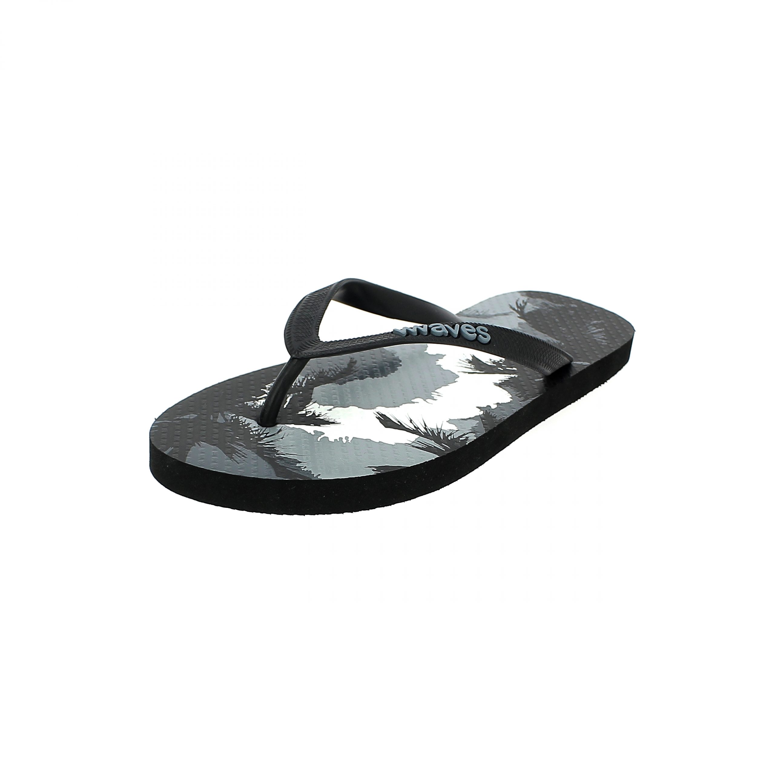 WAVES MEN SLIPPERS BK-ASH-WH