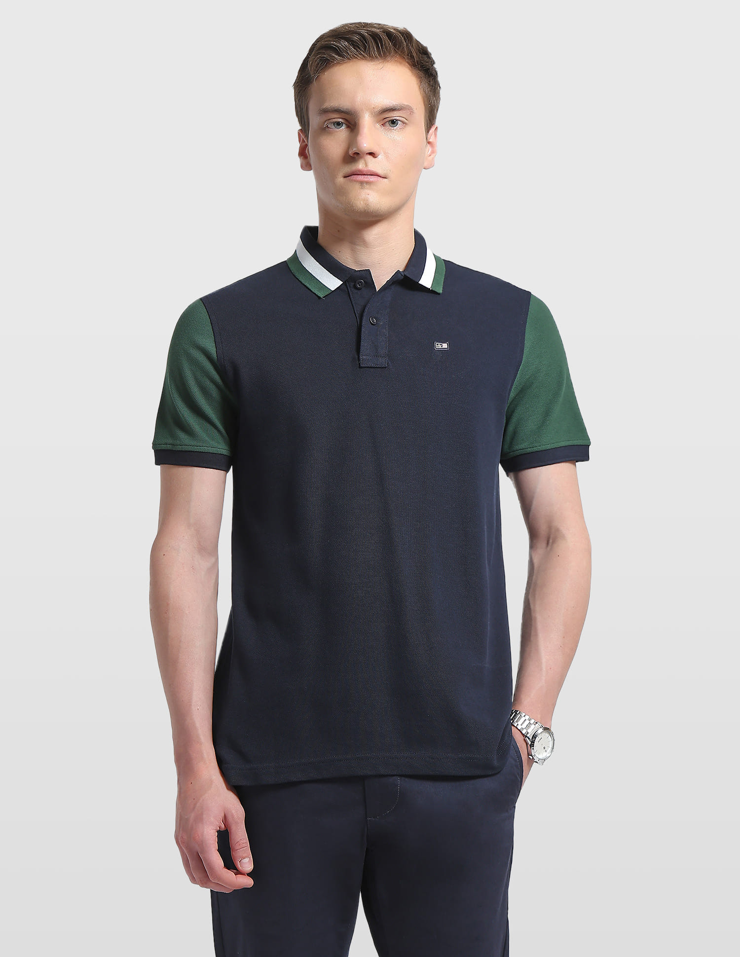 Arrow Men Casual Tshirt Half Sleeve Navy