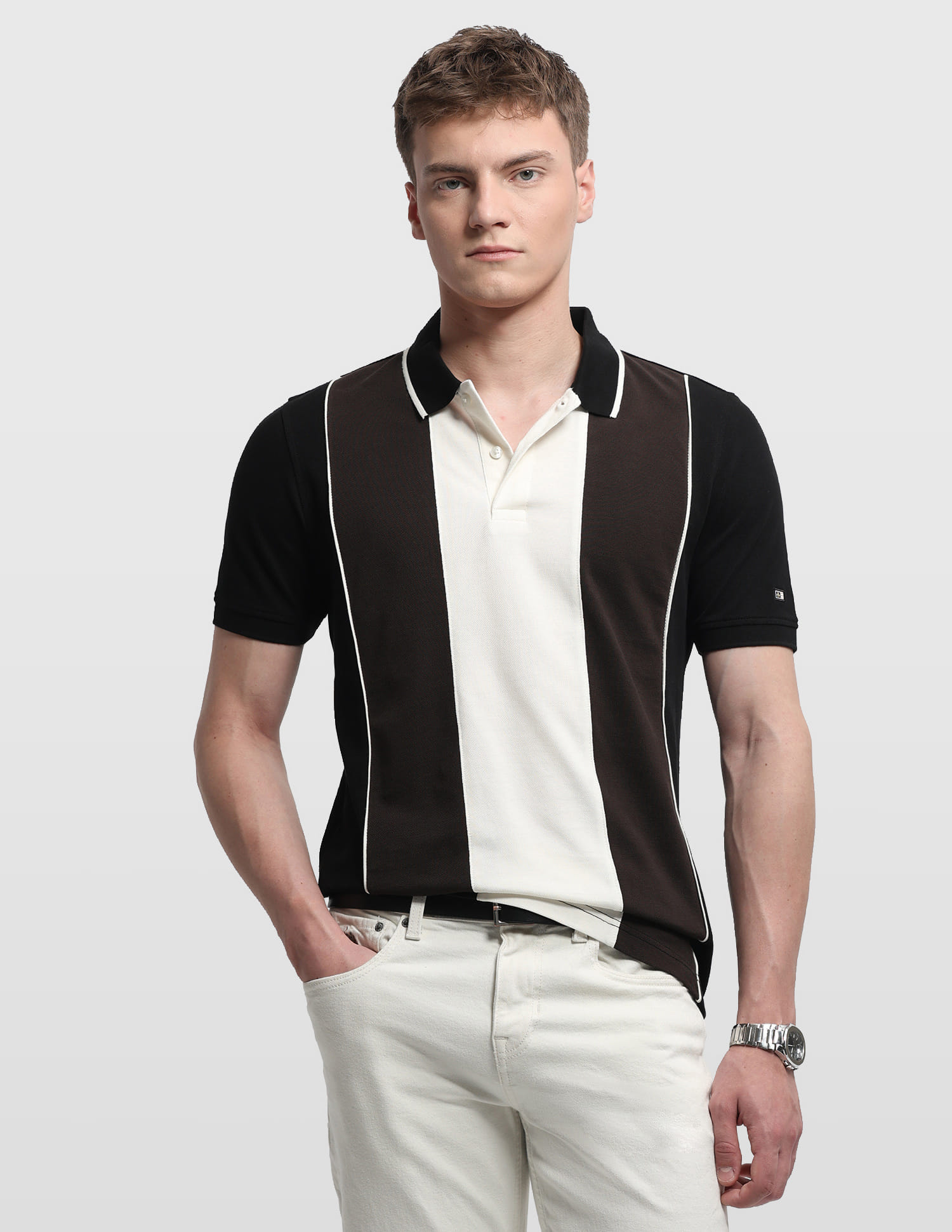 Arrow Men Casual Tshirt Half Sleeve Black