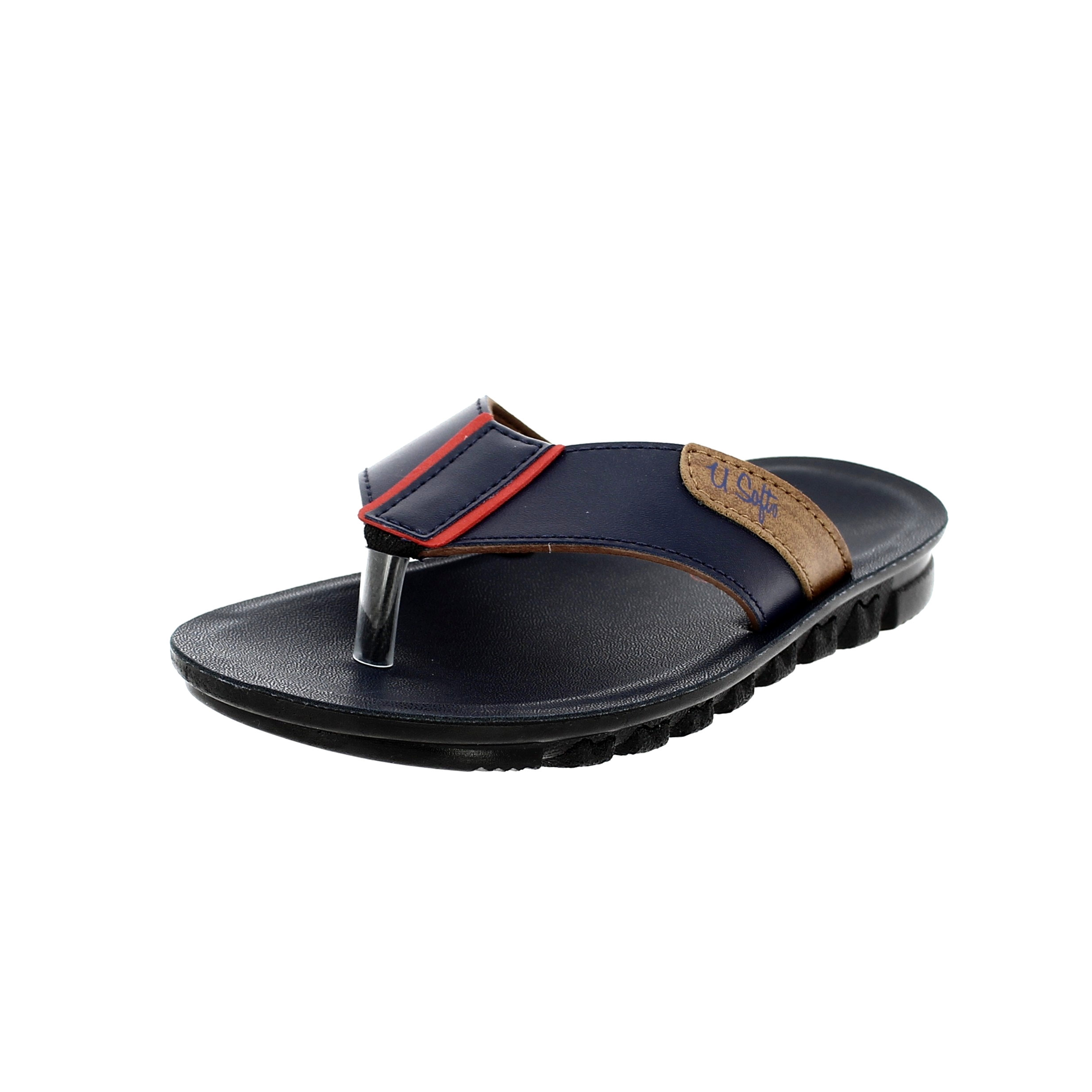 U Softo Boys Casual V-strap Slippers BLUE