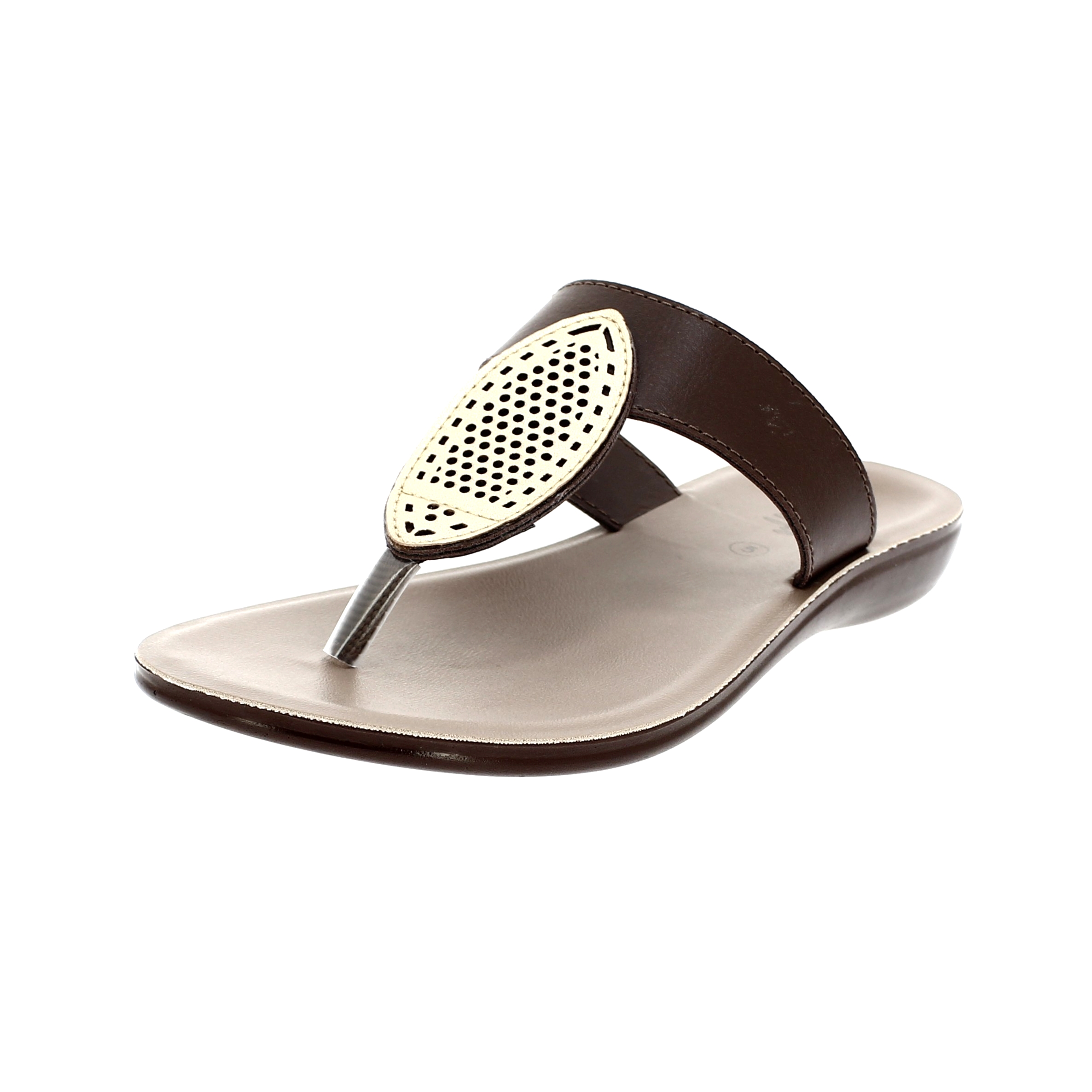 U Softo  Women Casual  T-strap Slippers BROWN