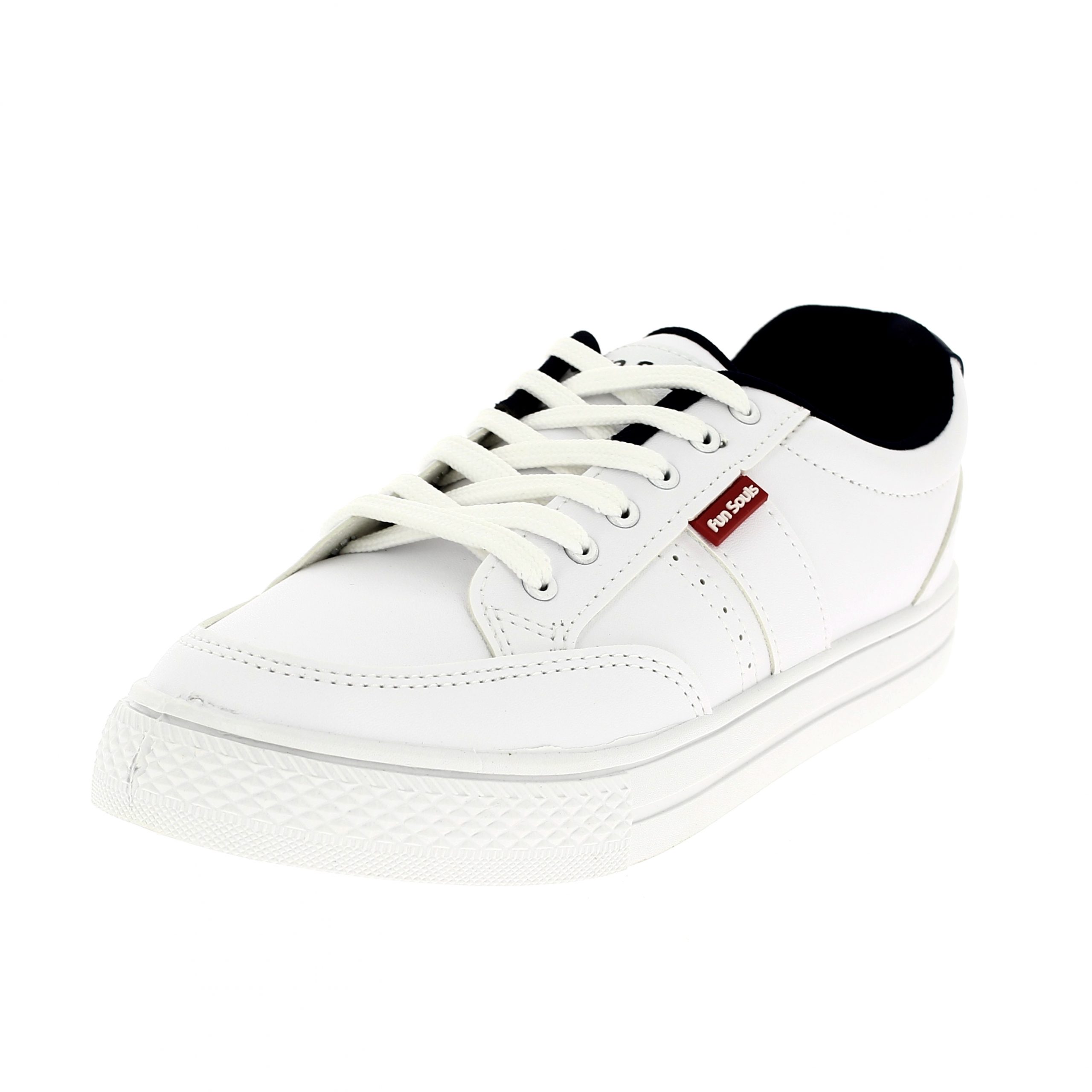 Fun Souls Boys Casual Lacing Shoes WHITE