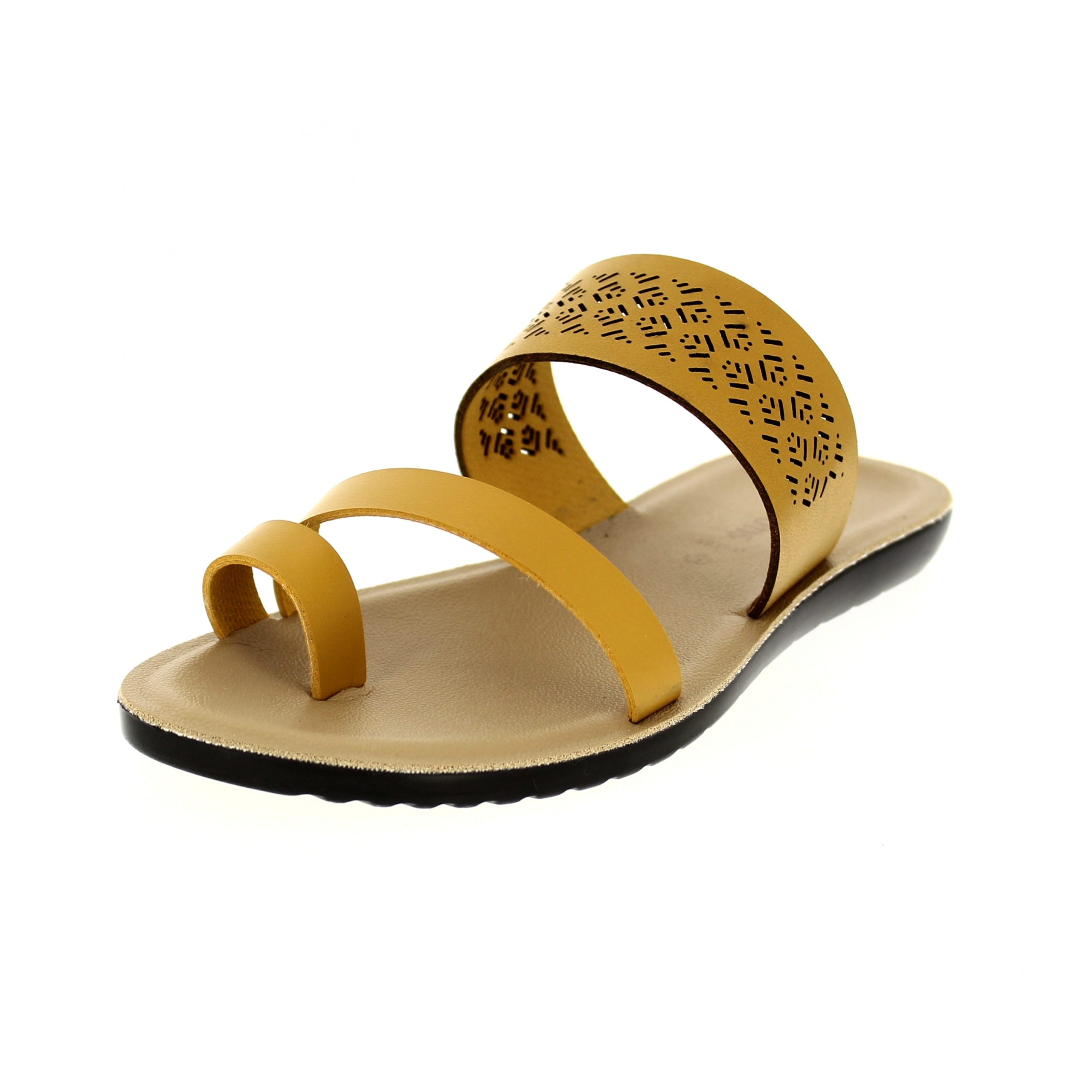 samsons  Women Casual  Toe Ring Slippers YELLOW
