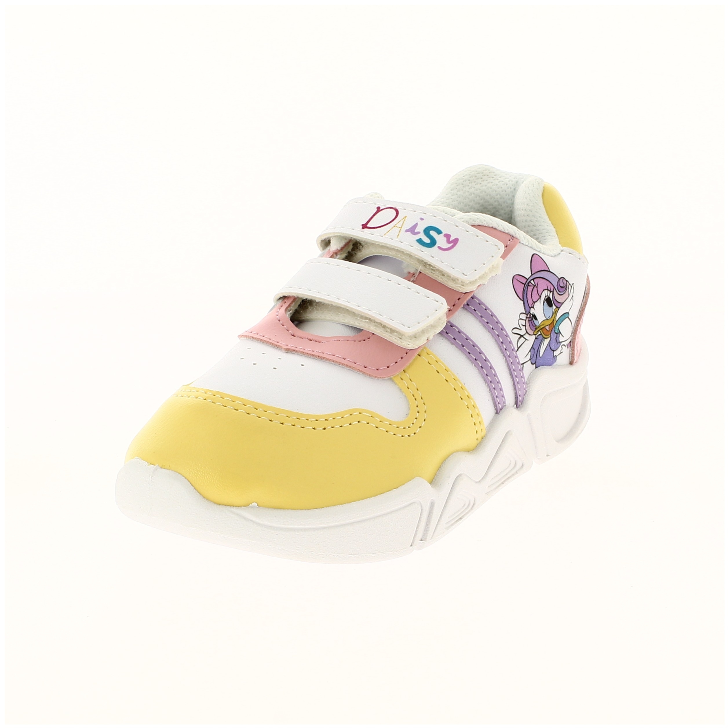 Disney Girls Casual Velcro Shoes WHITE-YELLOW
