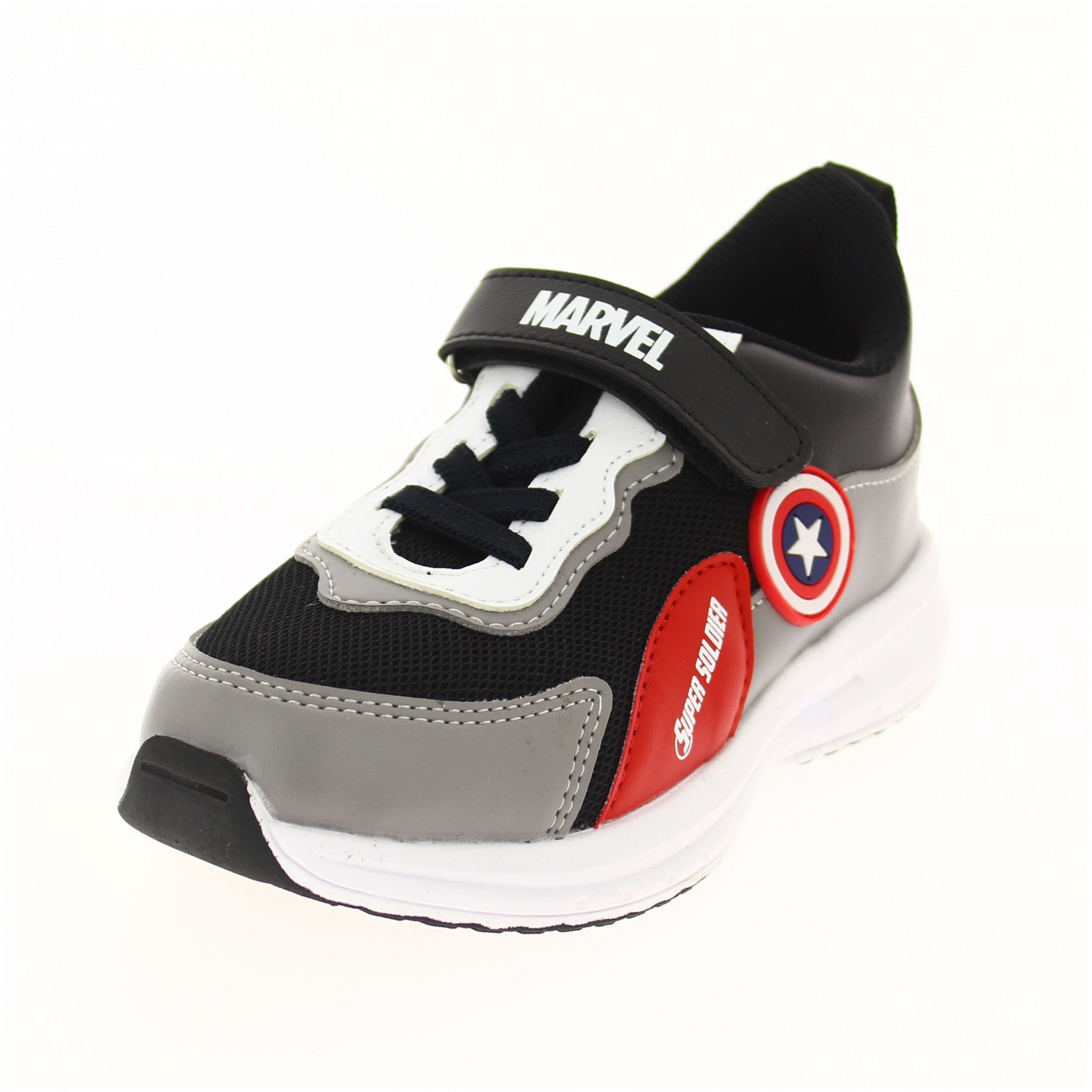 Marvel Boys Casual Velcro Shoes BLACK/GRAY