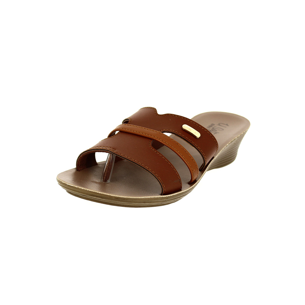 U Softo  Women Casual  Toe Ring Slippers BROWN