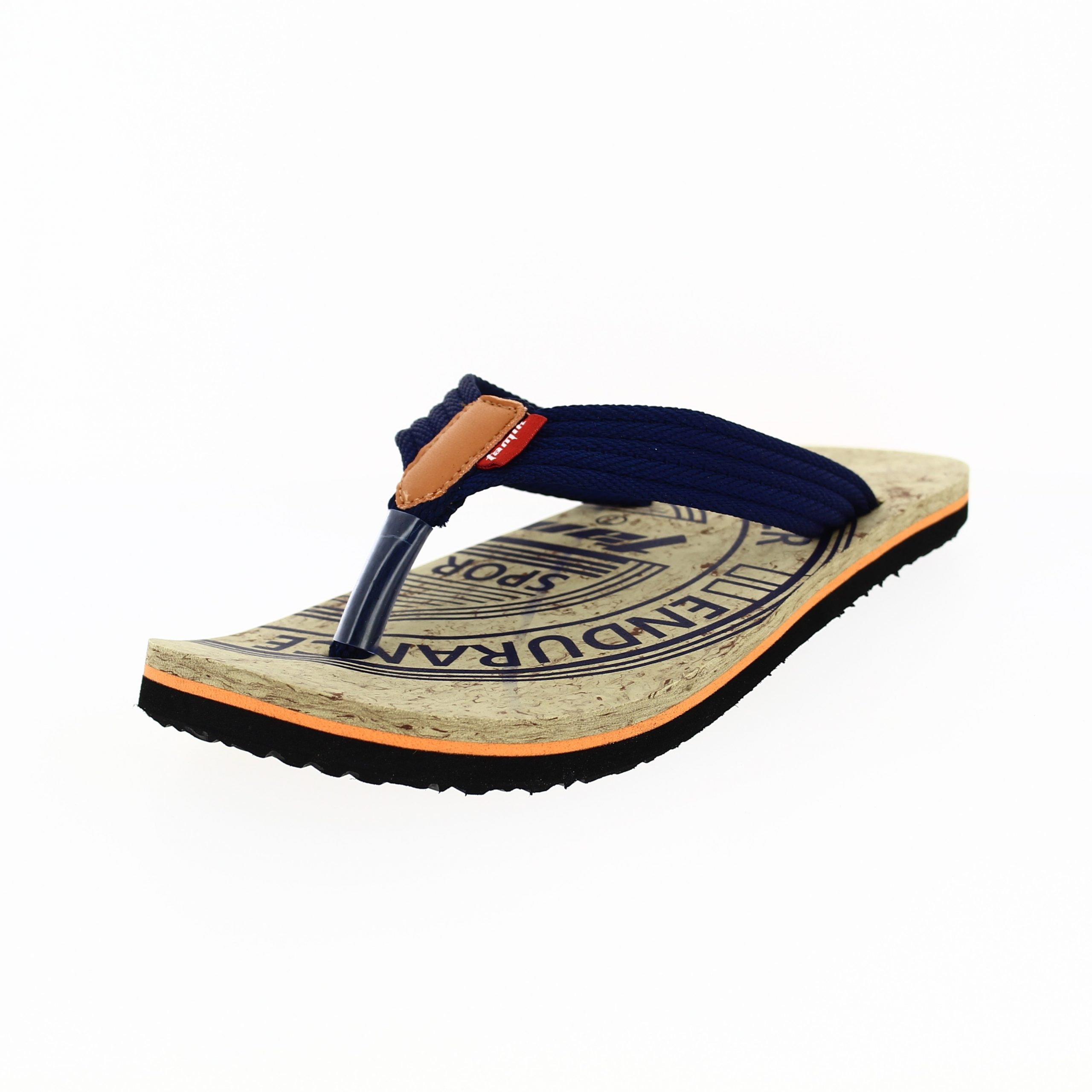 Tamik Men Casual V-strap Slippers BLUE-BEIGE