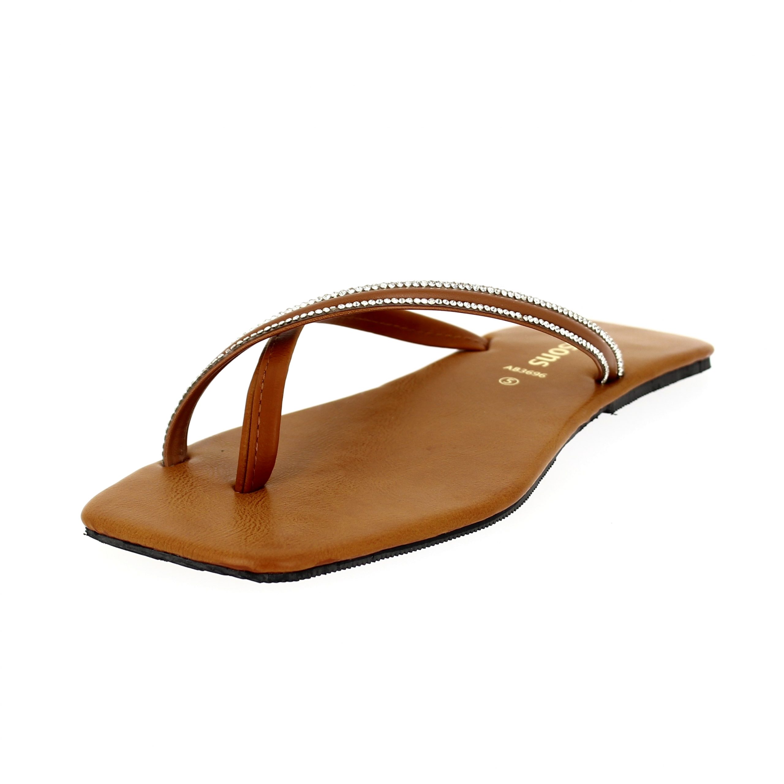 samsons  Women Casual  Toe Ring Slippers TAN
