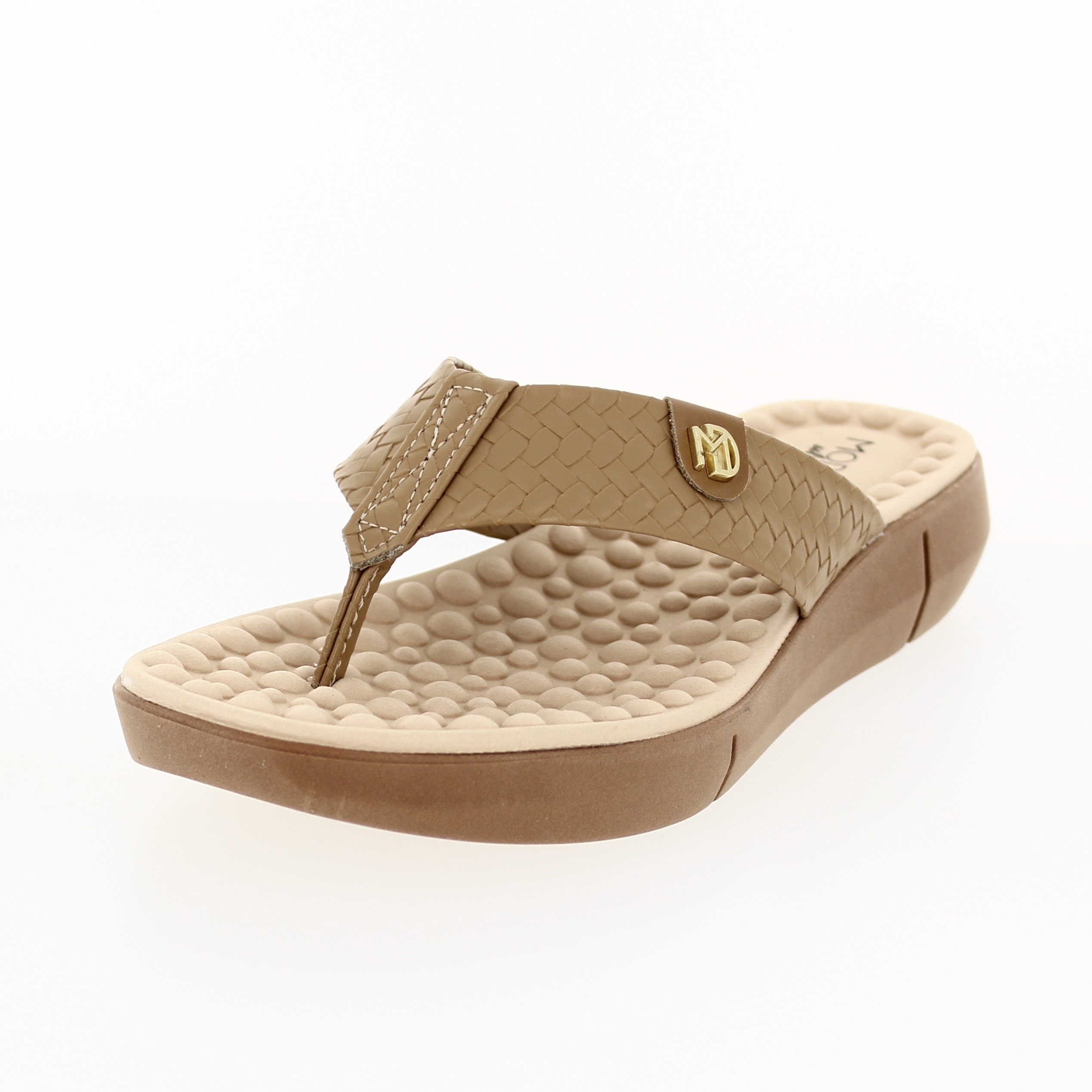 MODARE Women Casual V-strap Slippers TAN-CAMEL