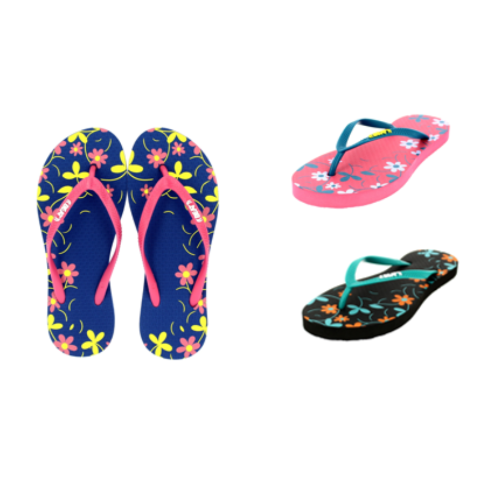 BEAT Women Casual FLATS Flip Flops Black , Blue , Pink