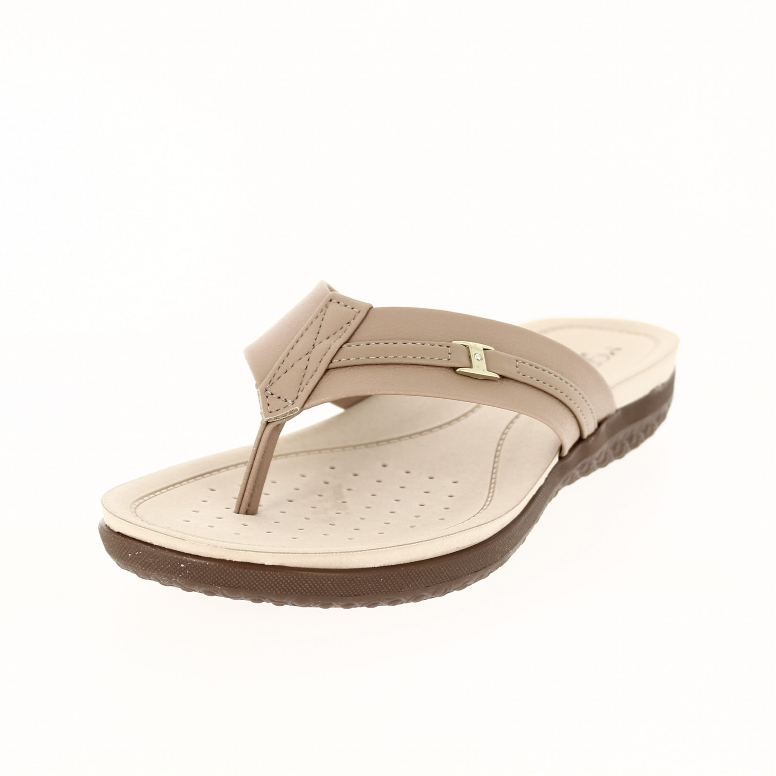 MODARE  Women Casual V-strap Slippers NUDE