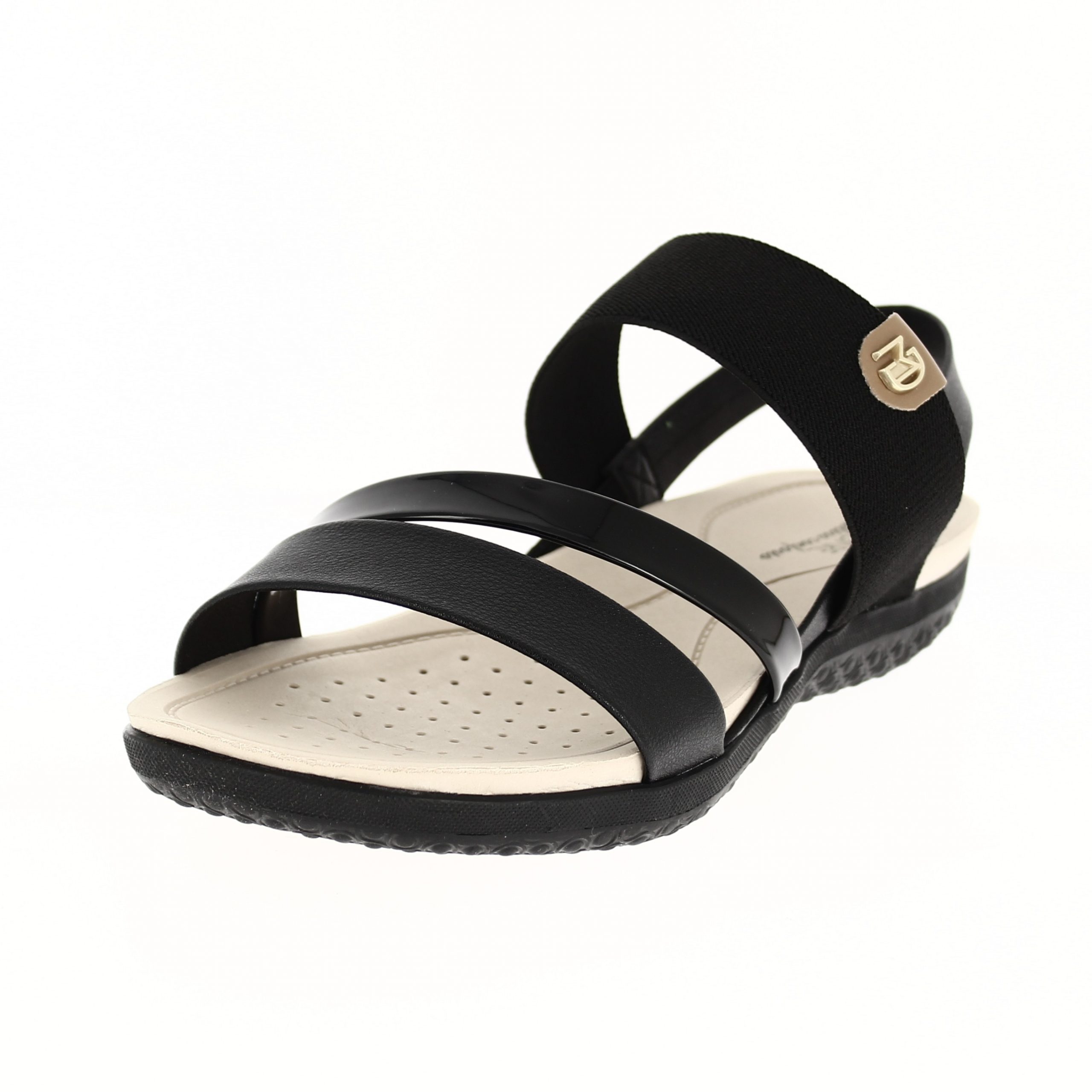 MODARE  Women Casual  Slip-on  Sandals BLACK/CAMEL