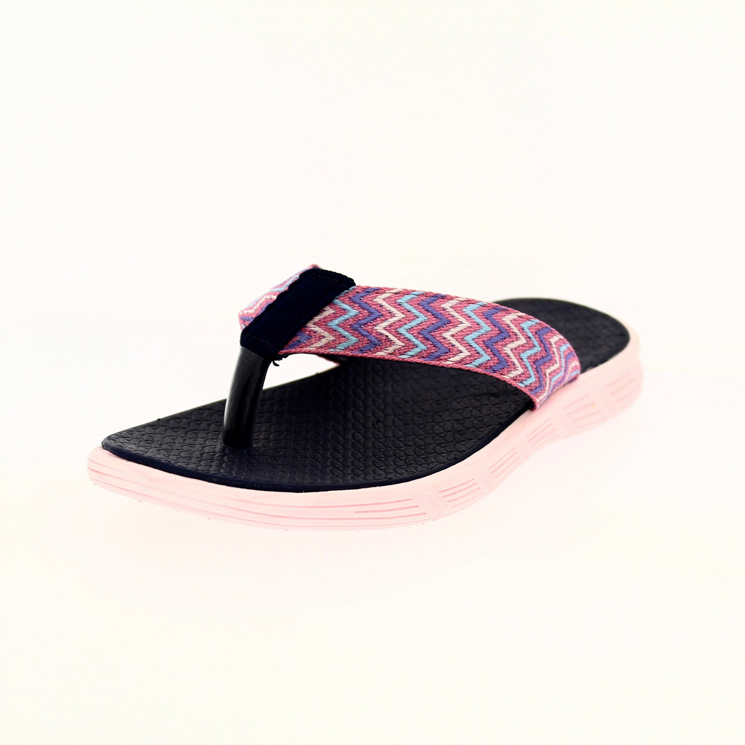 Fun Souls Girls Casual V-strap Slippers BLACK