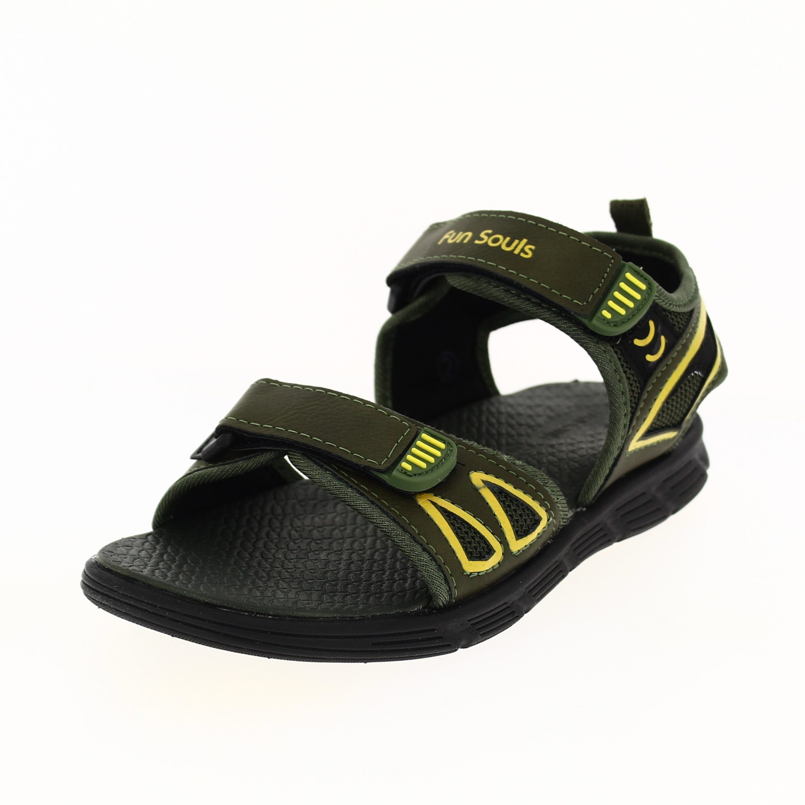 Fun Souls Boys Casual Velcro  Sandals GREEN