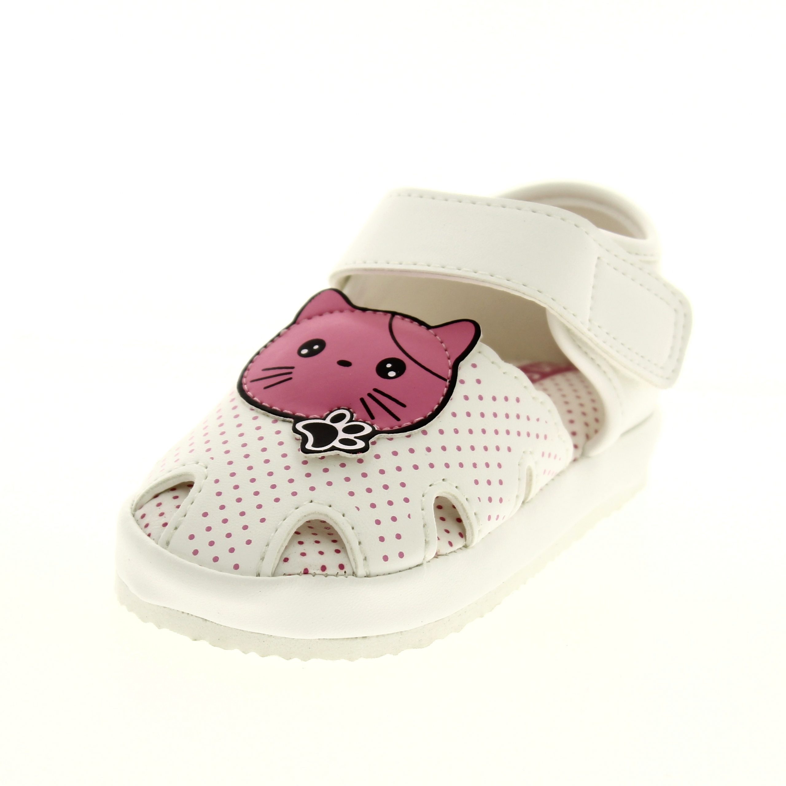 Fun Souls Girls Casual Velcro Shoes WHITE