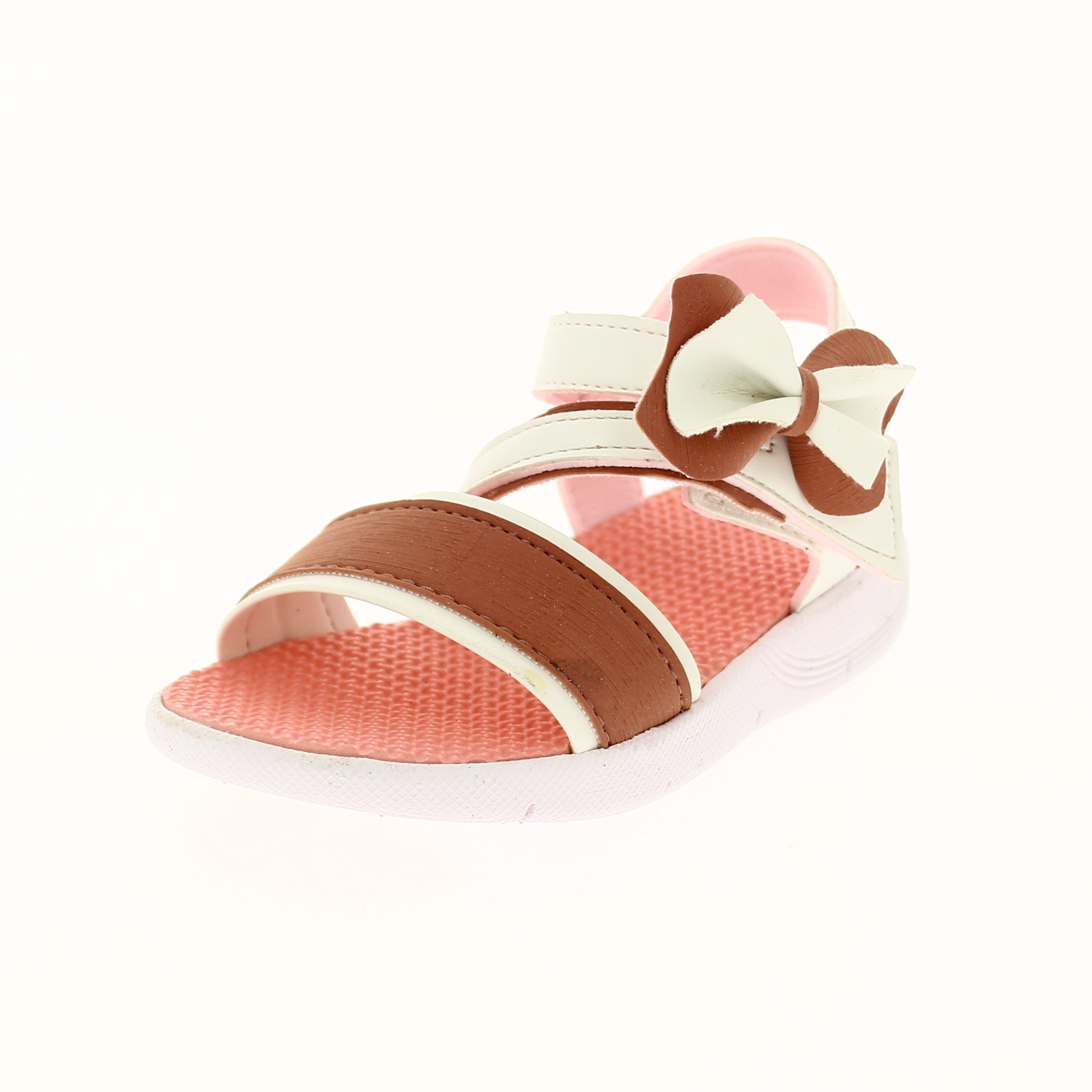 Fun Souls Girls Casual Velcro Slippers PINK-WHITE