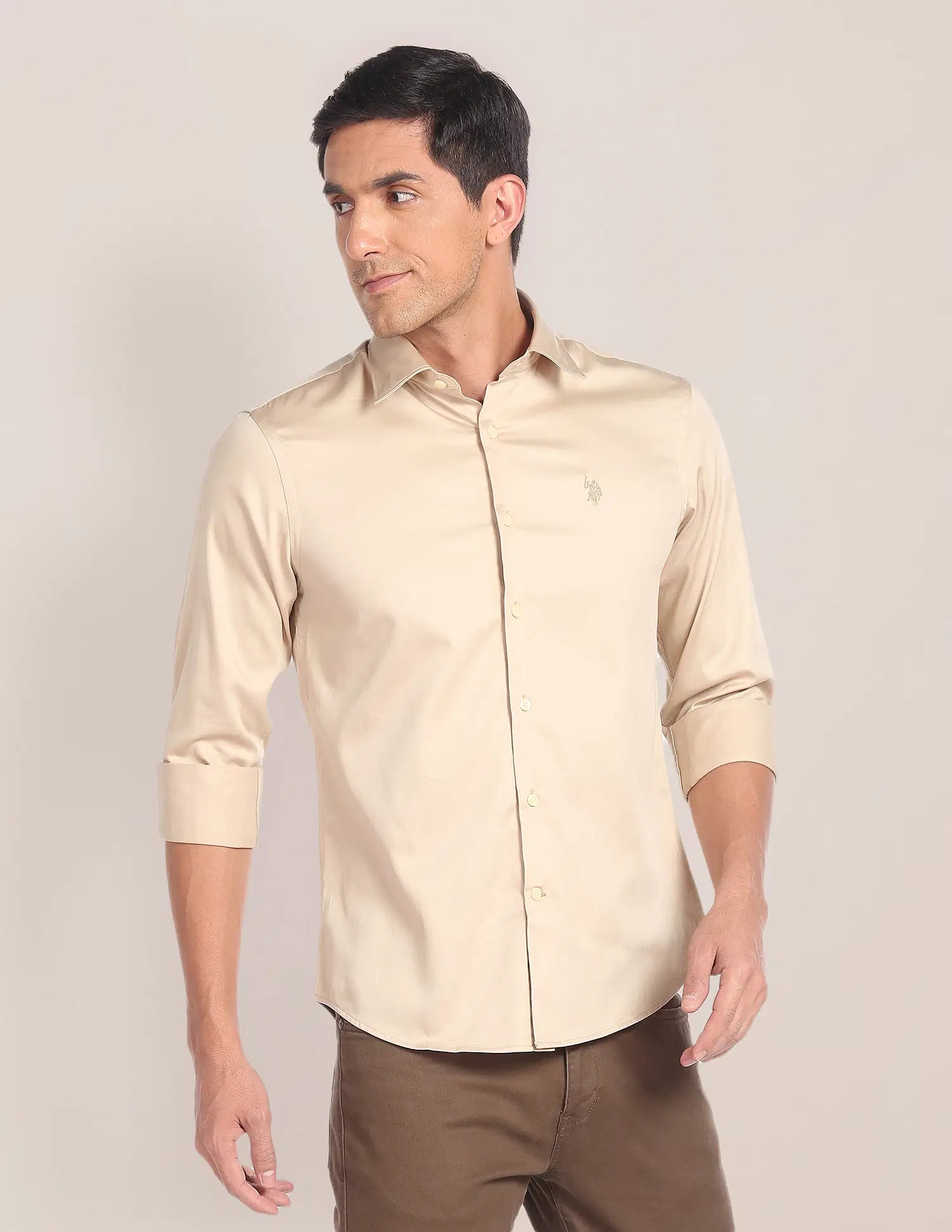 US POLO   Men Casual SHIRTS IVORY