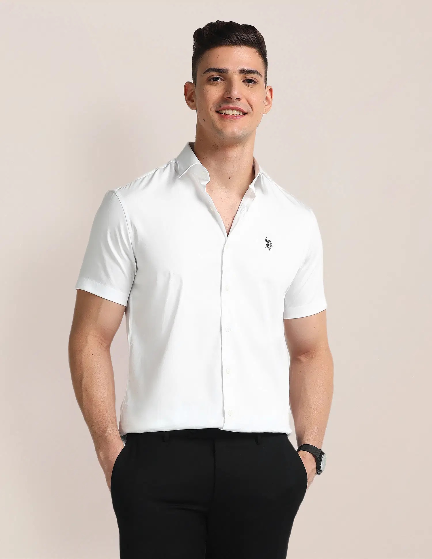 US POLO   Men Casual SHIRTS WHITE