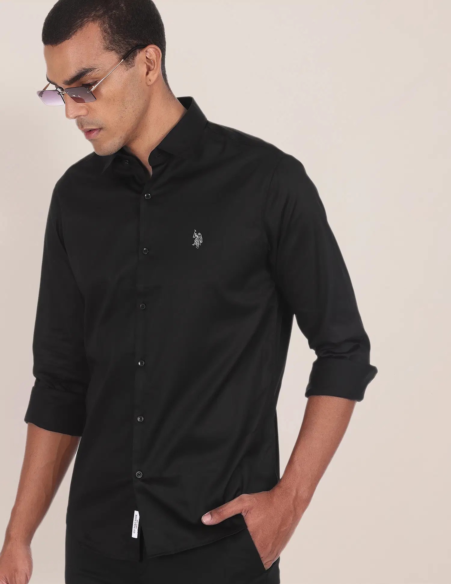 US POLO   Men Casual SHIRTS BLACK