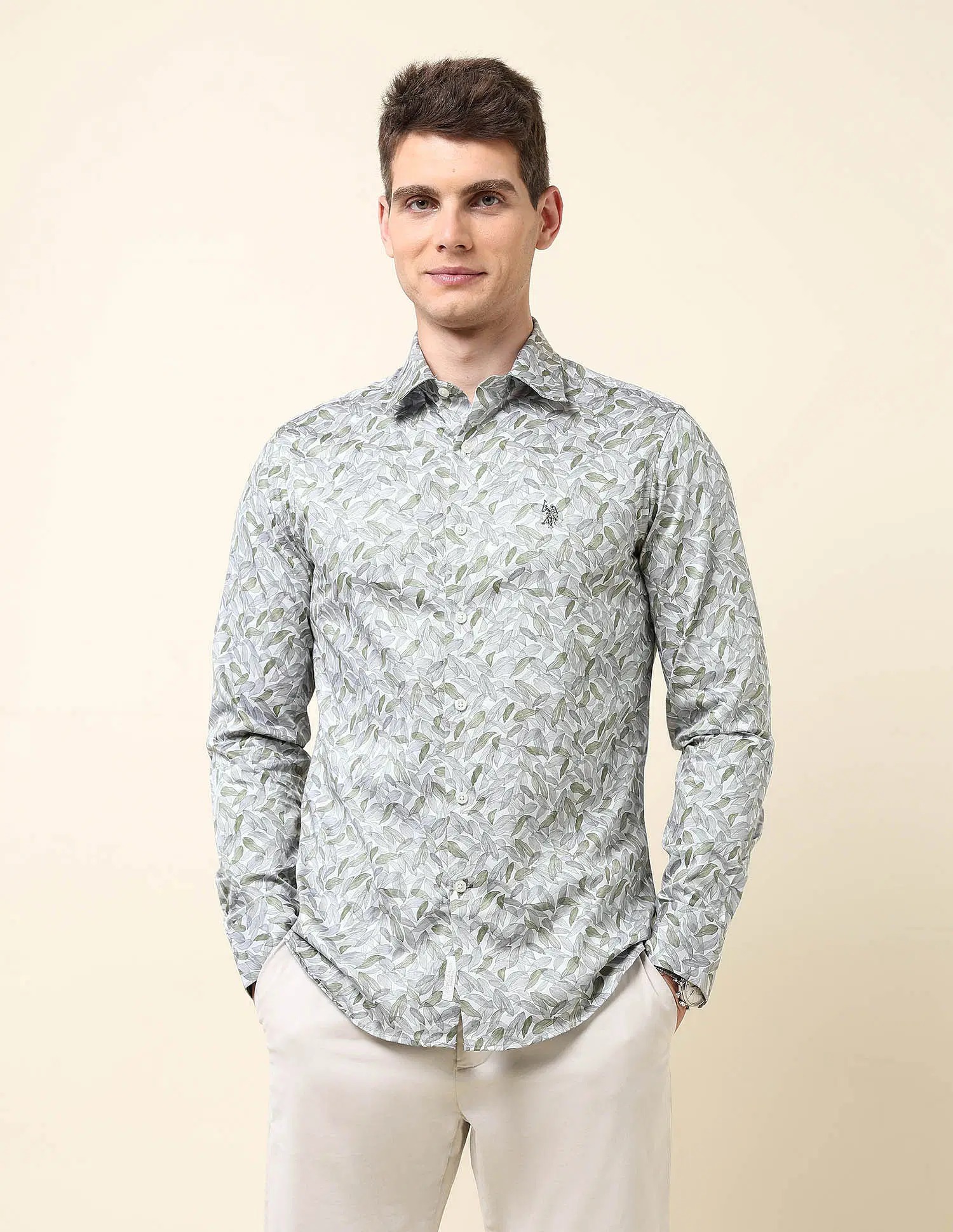 US POLO   Men Casual SHIRTS GREY