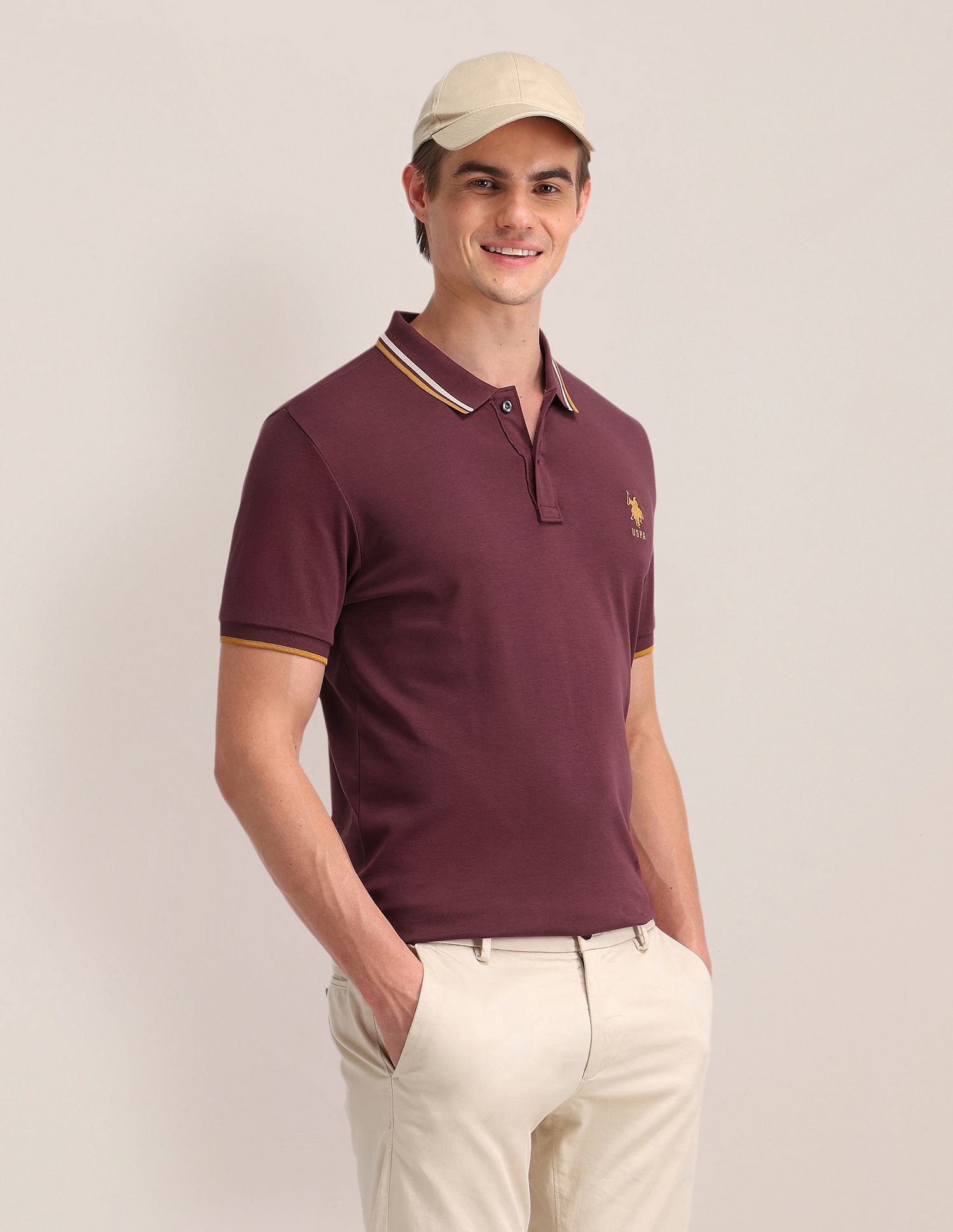 US POLO   Men Casual Polos SHIRTS VIOLET
