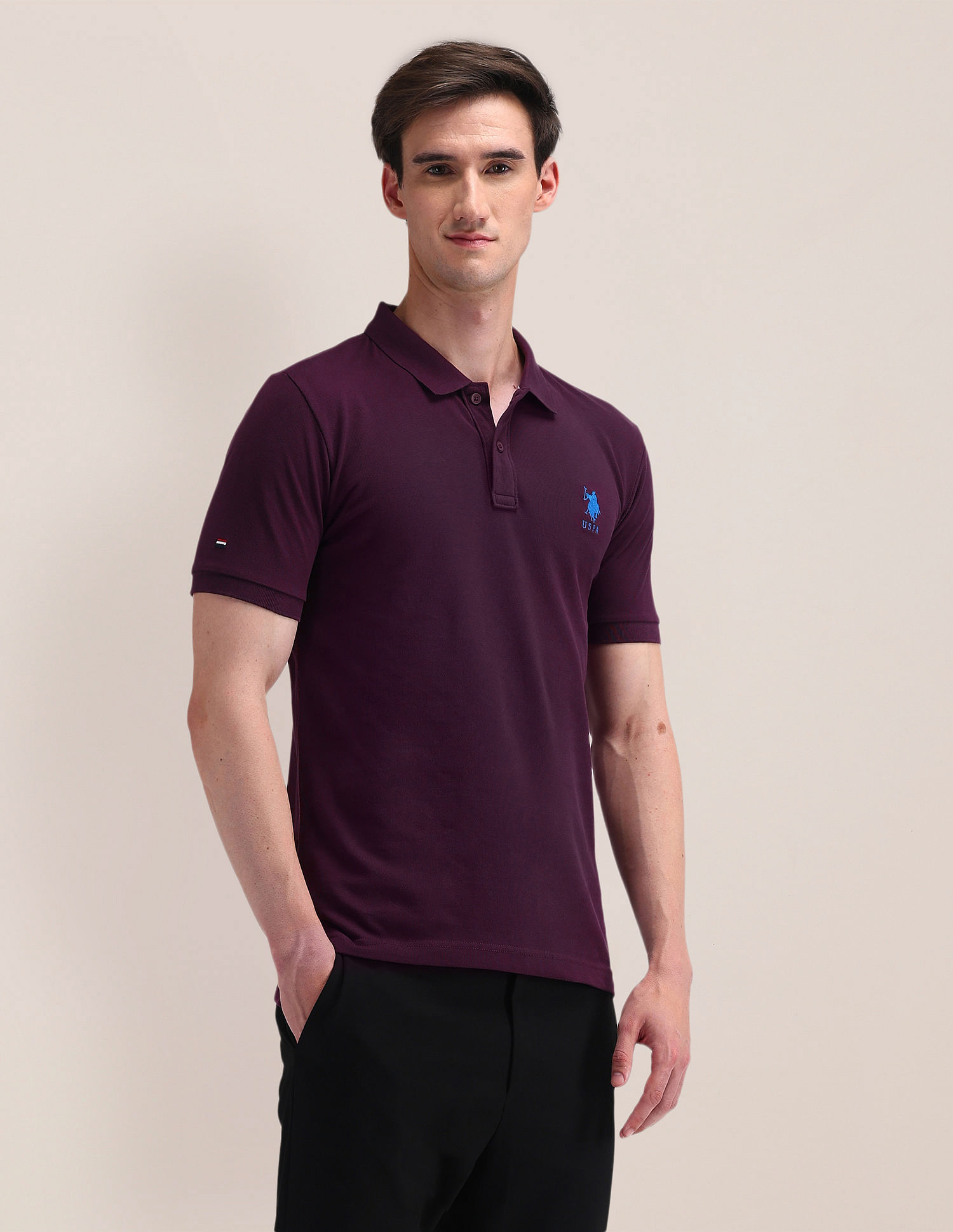 US POLO   Men Casual Polos 	T-SHIRTS PURPLE