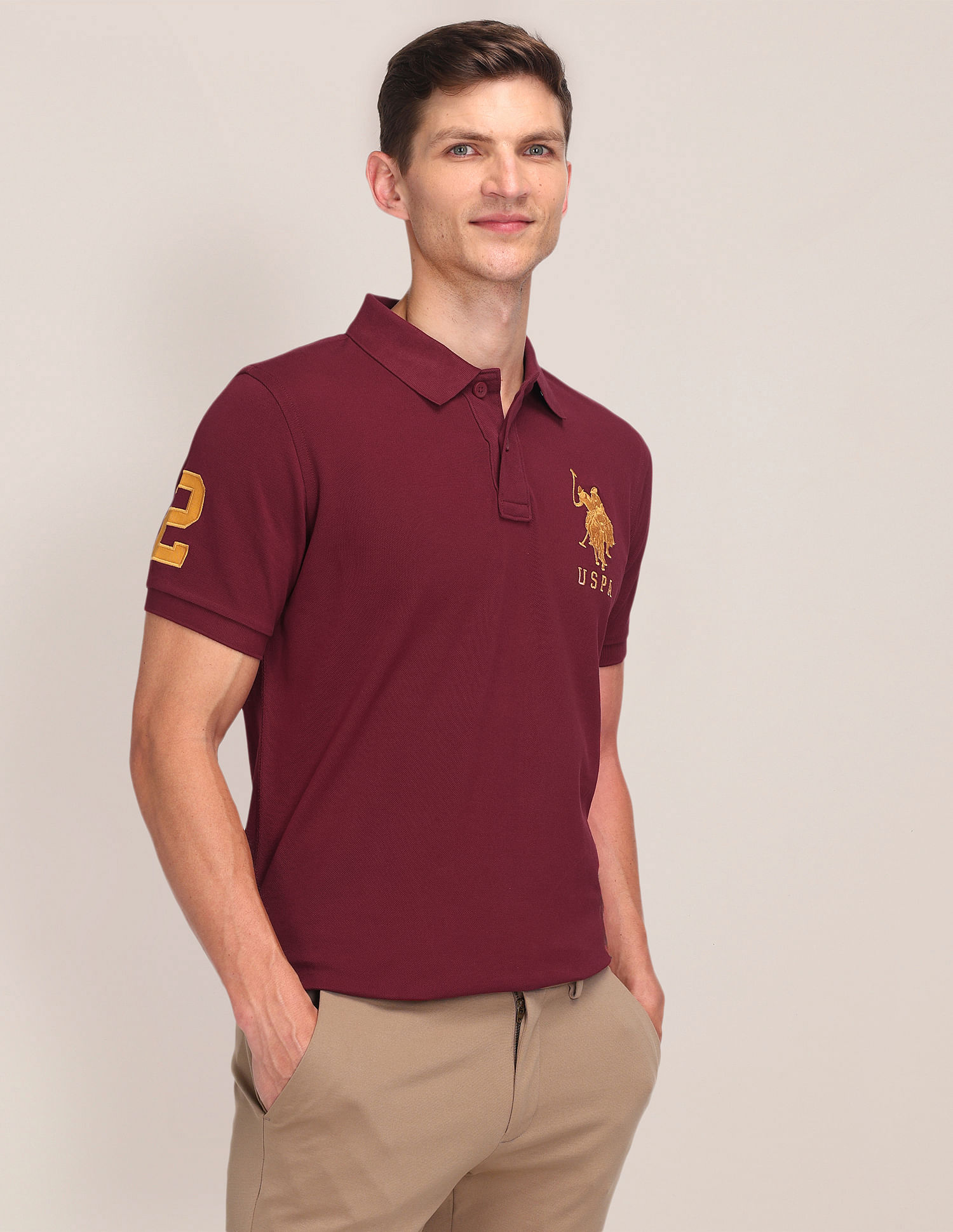 US POLO   Men Casual Polos 	T-SHIRTS ME.BLUE