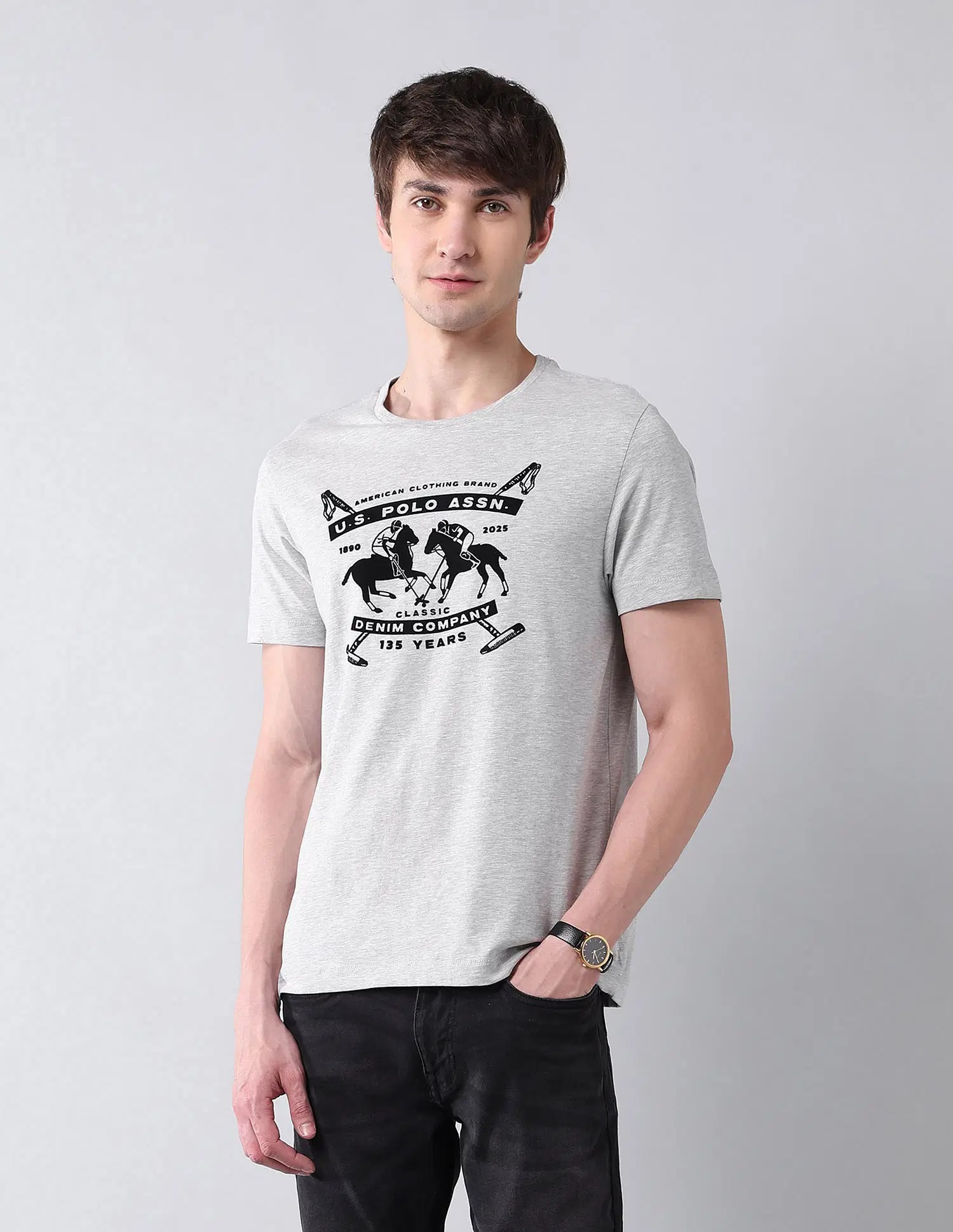 US POLO   Men Casual Polos 	T-SHIRTS GREY