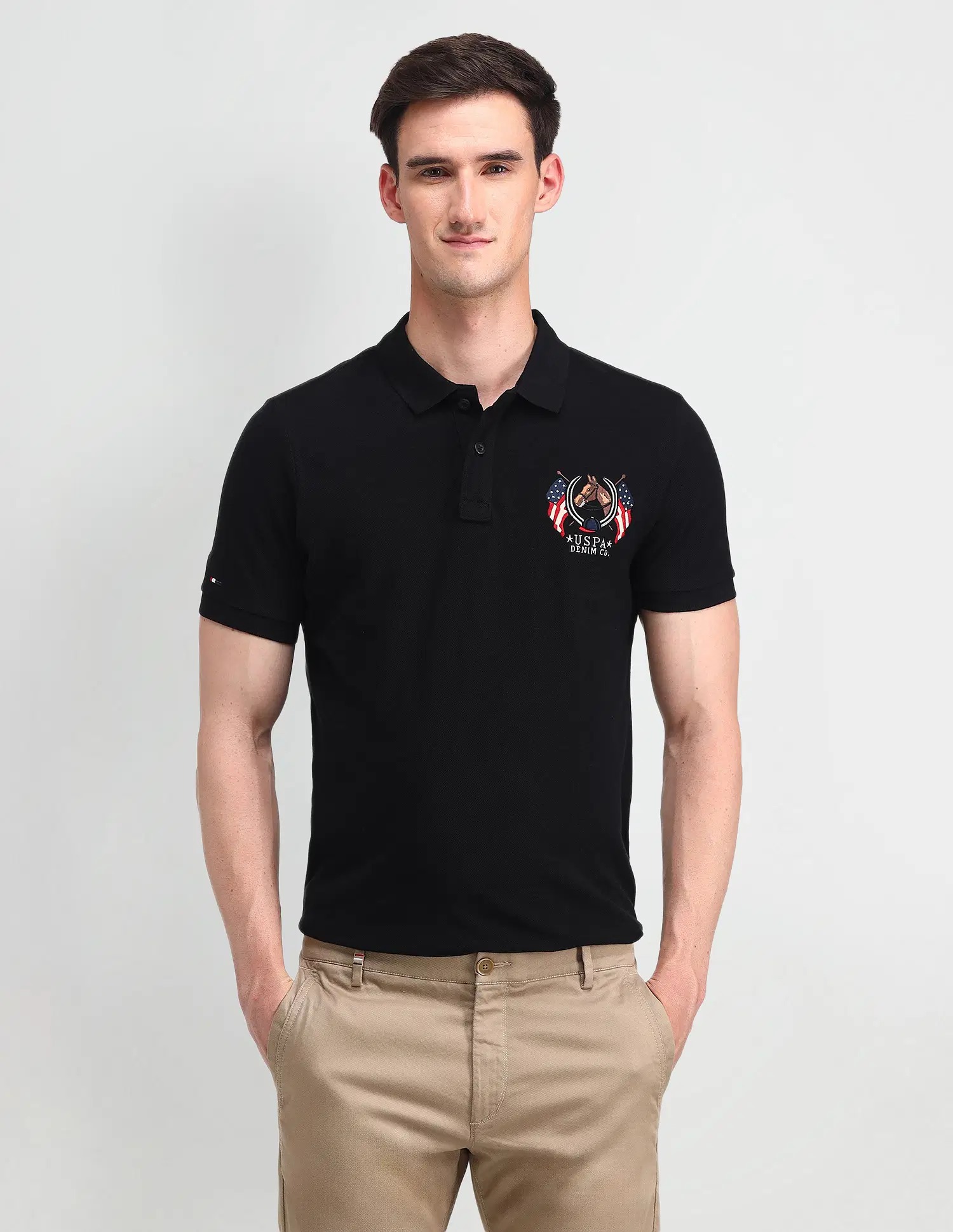 US POLO   Men Casual Polos 	T-SHIRTS BLACK