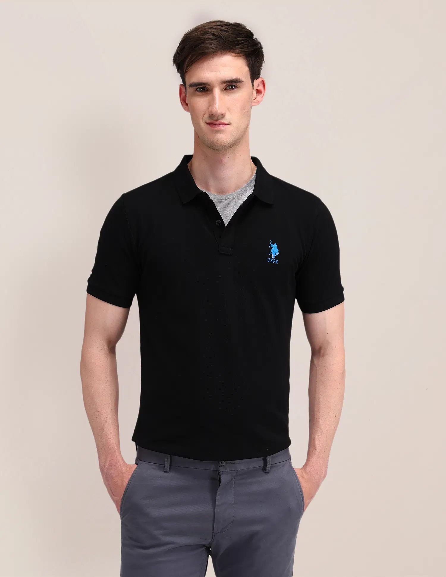 US POLO  Men Casual Polos 	T-SHIRTS BLACK