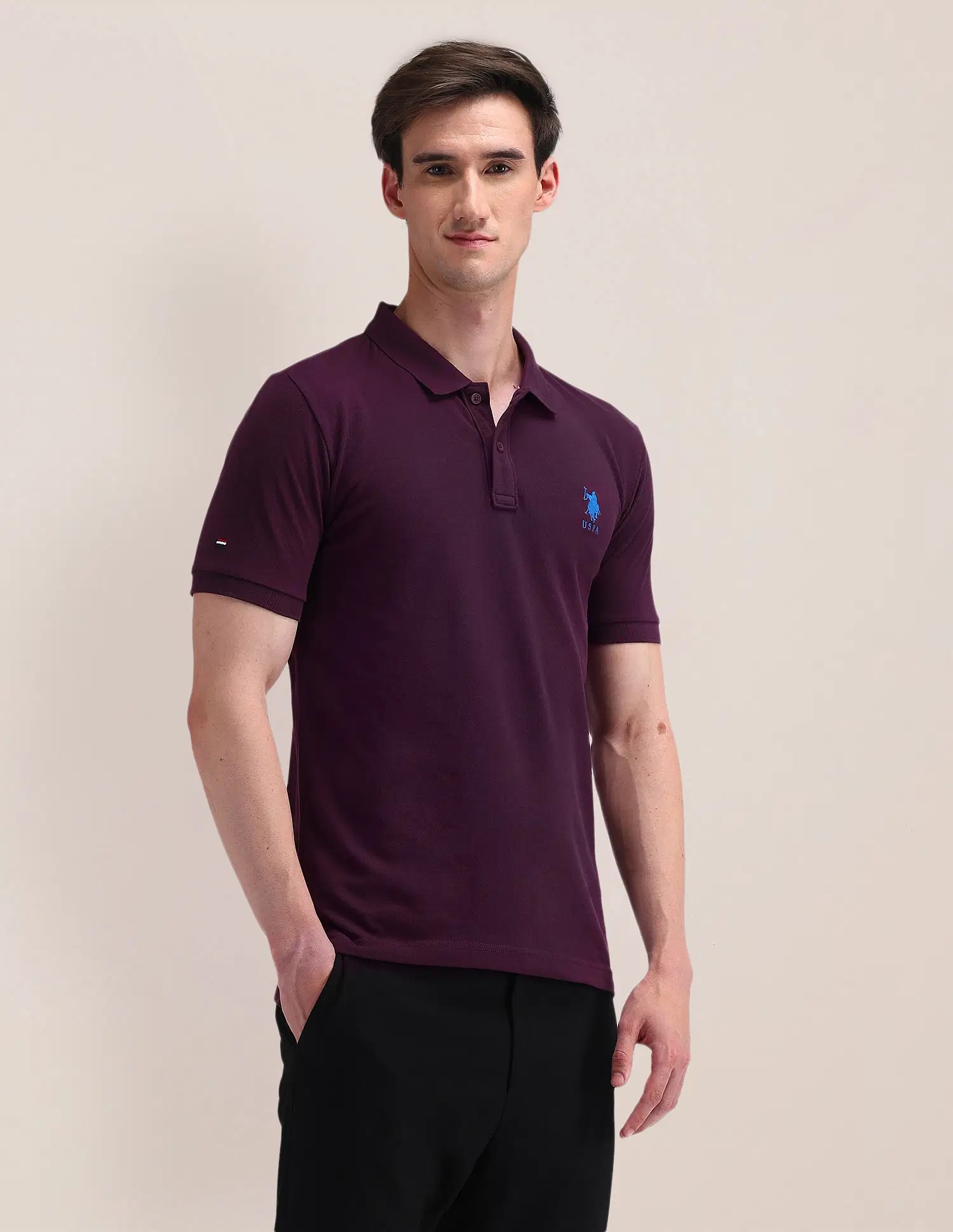 US POLO   Men Casual T-SHIRT PURPLE
