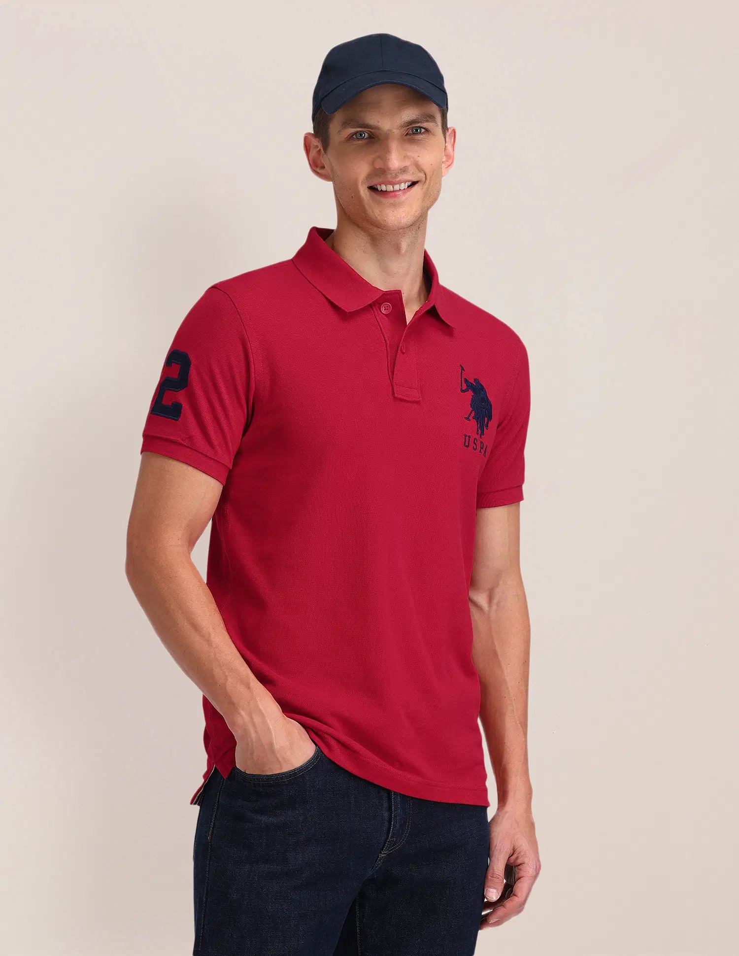 US POLO  Men Casual T-SHIRT RED