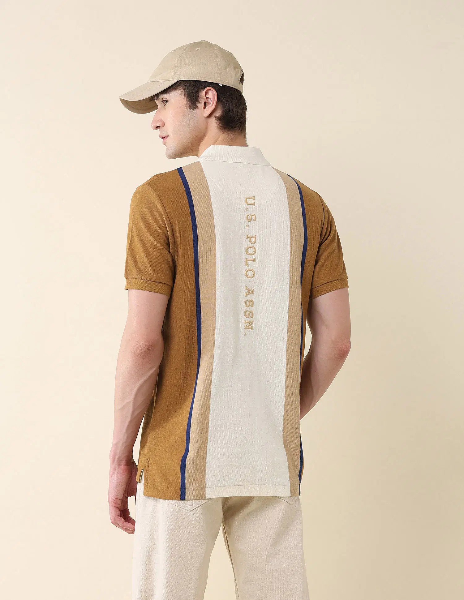 US POLO   Men Casual POLO 	T-SHIRTS BROWN