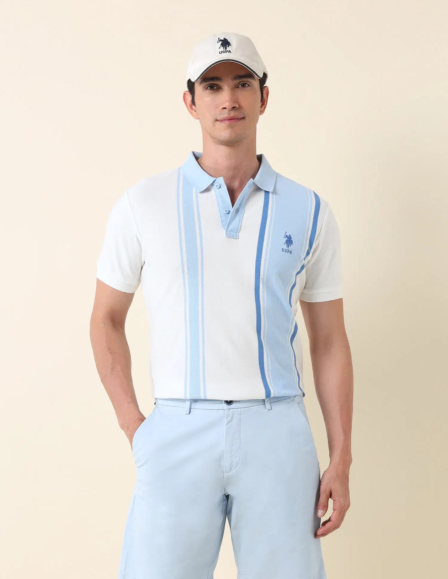 US POLO   Men Casual POLO 	T-SHIRTS WHITE