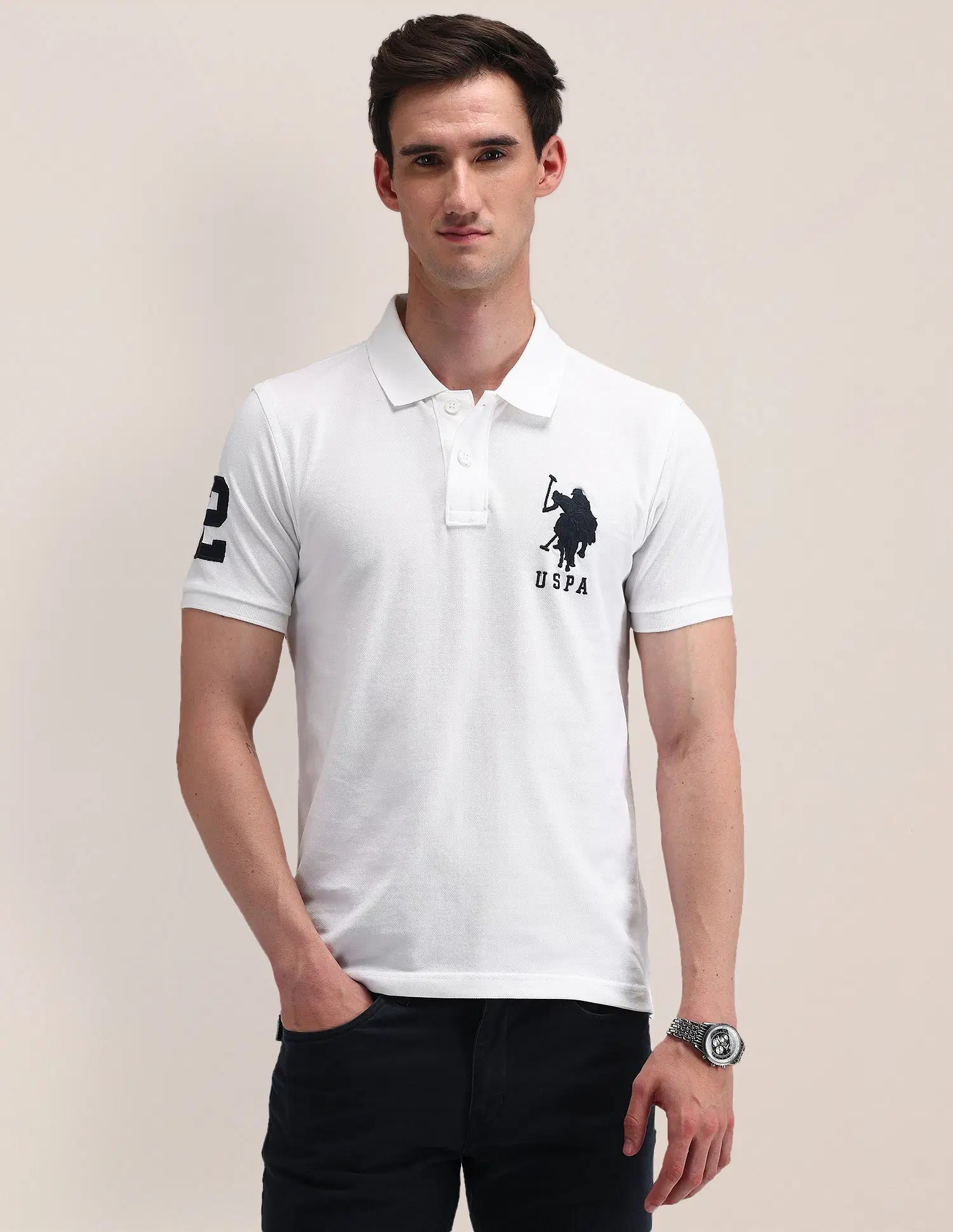 US POLO   Men Casual POLO 	T-SHIRTS WHITE