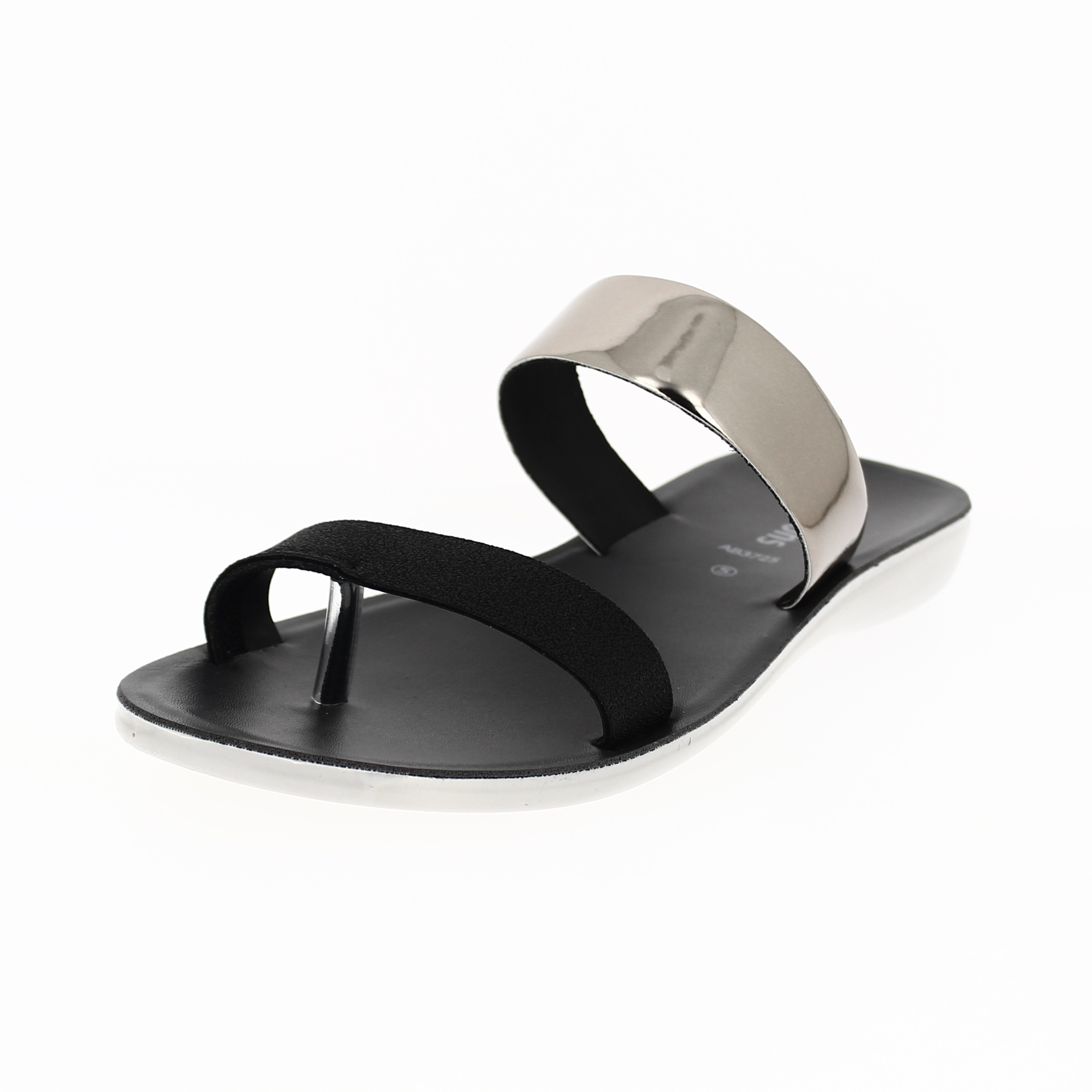 samsons  Women Casual  Toe Ring Slippers BLACK