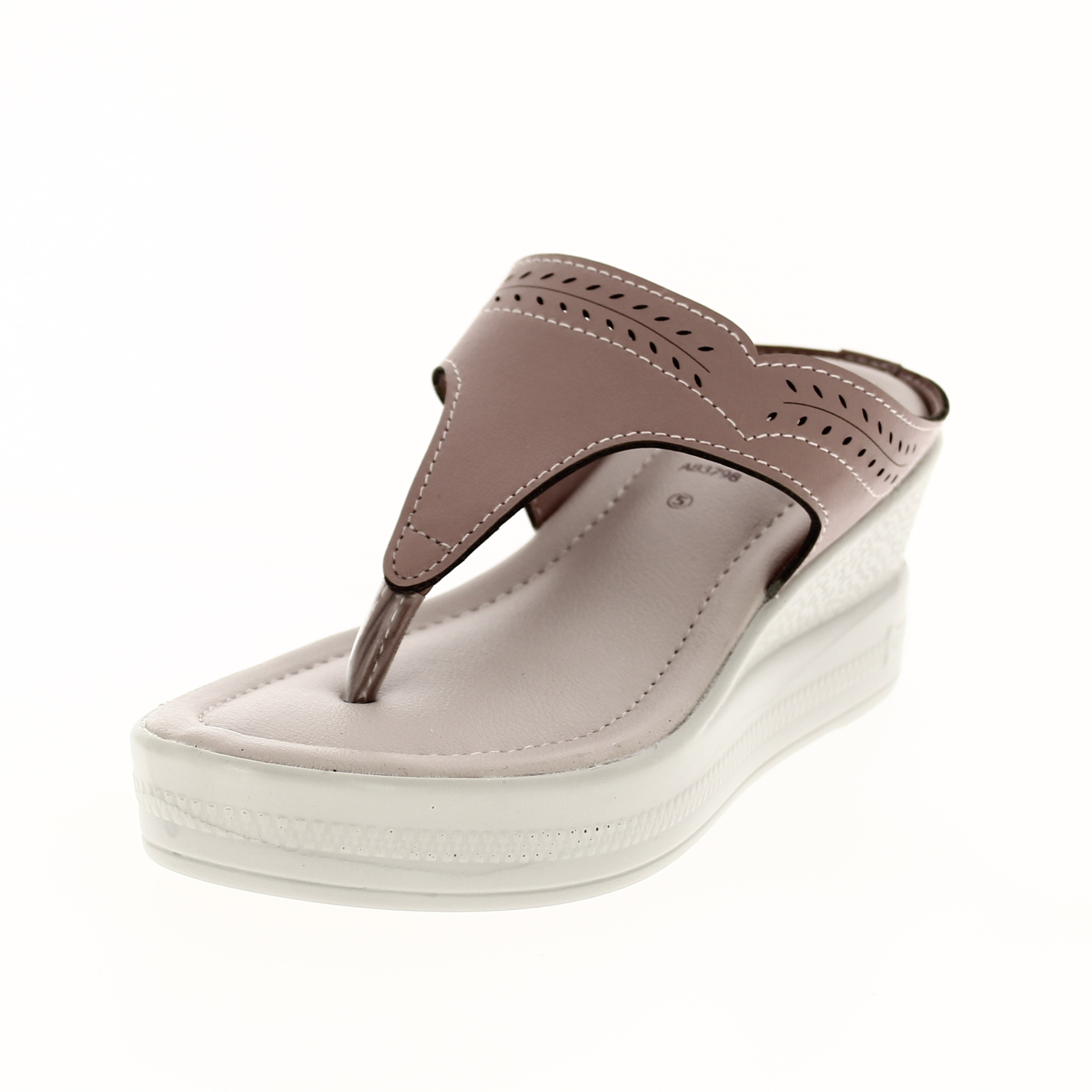 PETALZ Women Casual  T-strap WedgesGREY