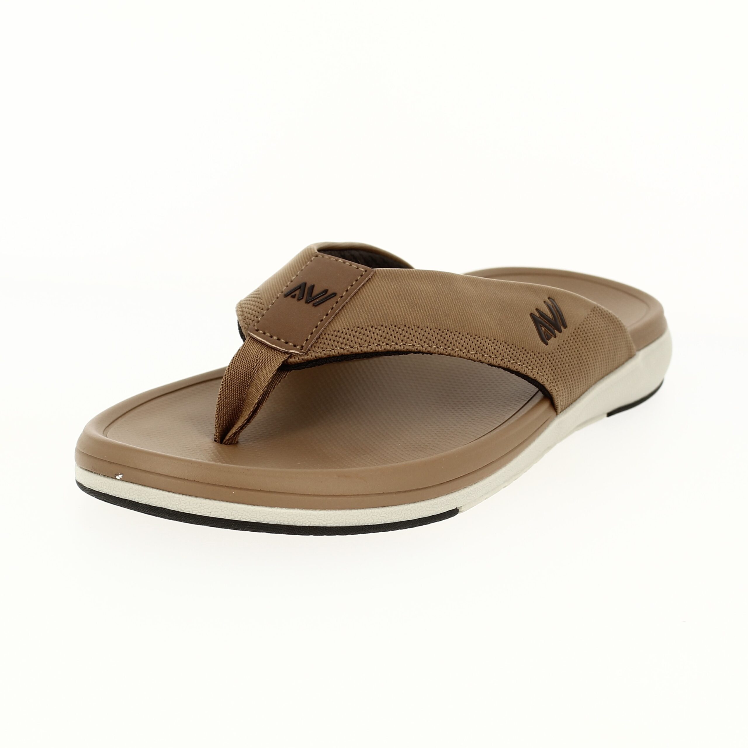 AVI Men Casual TWO STRAP SLIPPERS BROWN
