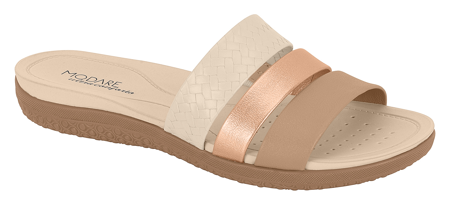 MODARE  Women Casual  Slip-on Slippers CREAM