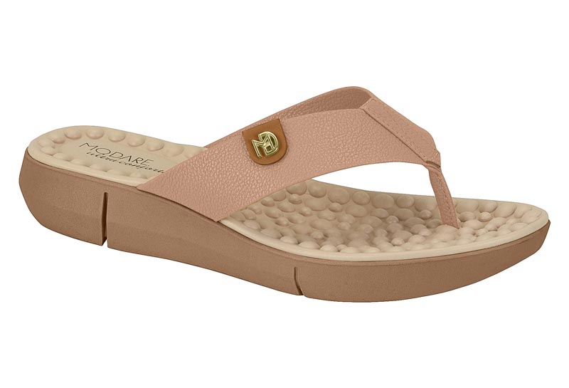 MODARE  Women Casual V-strap Slippers NUDE