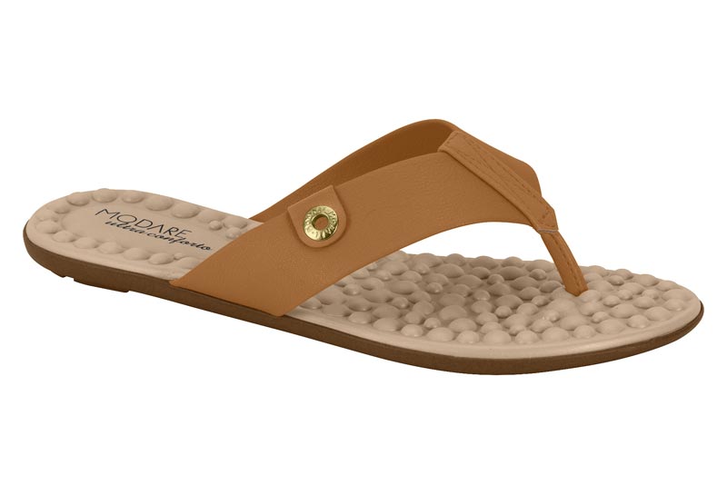 MODARE  Women Casual T-strap Slippers CAMEL