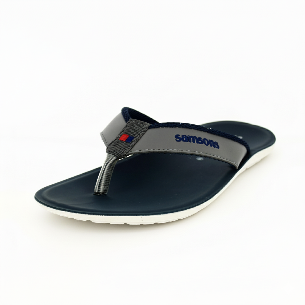 samsons   Men Casual V-strap Slippers BLUE