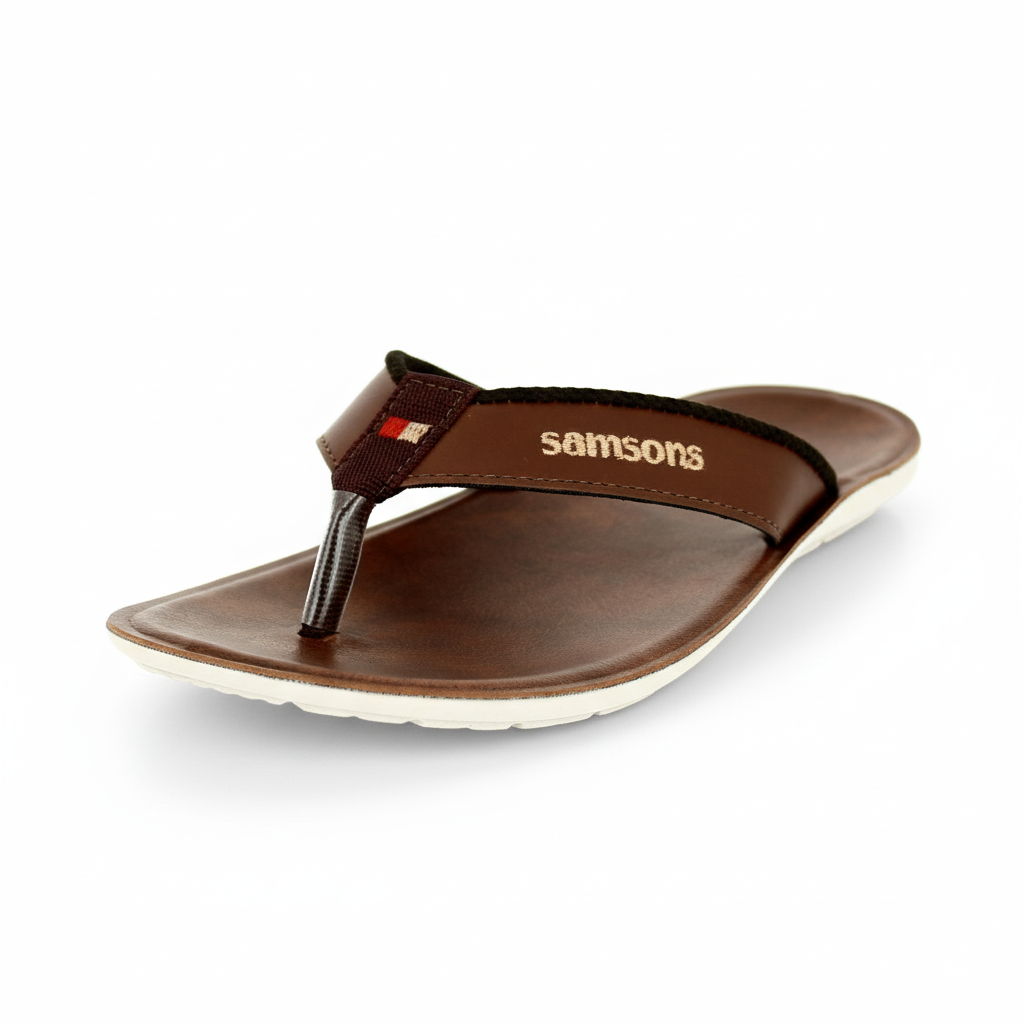 samsons   Men Casual V-strap Slippers BROWN