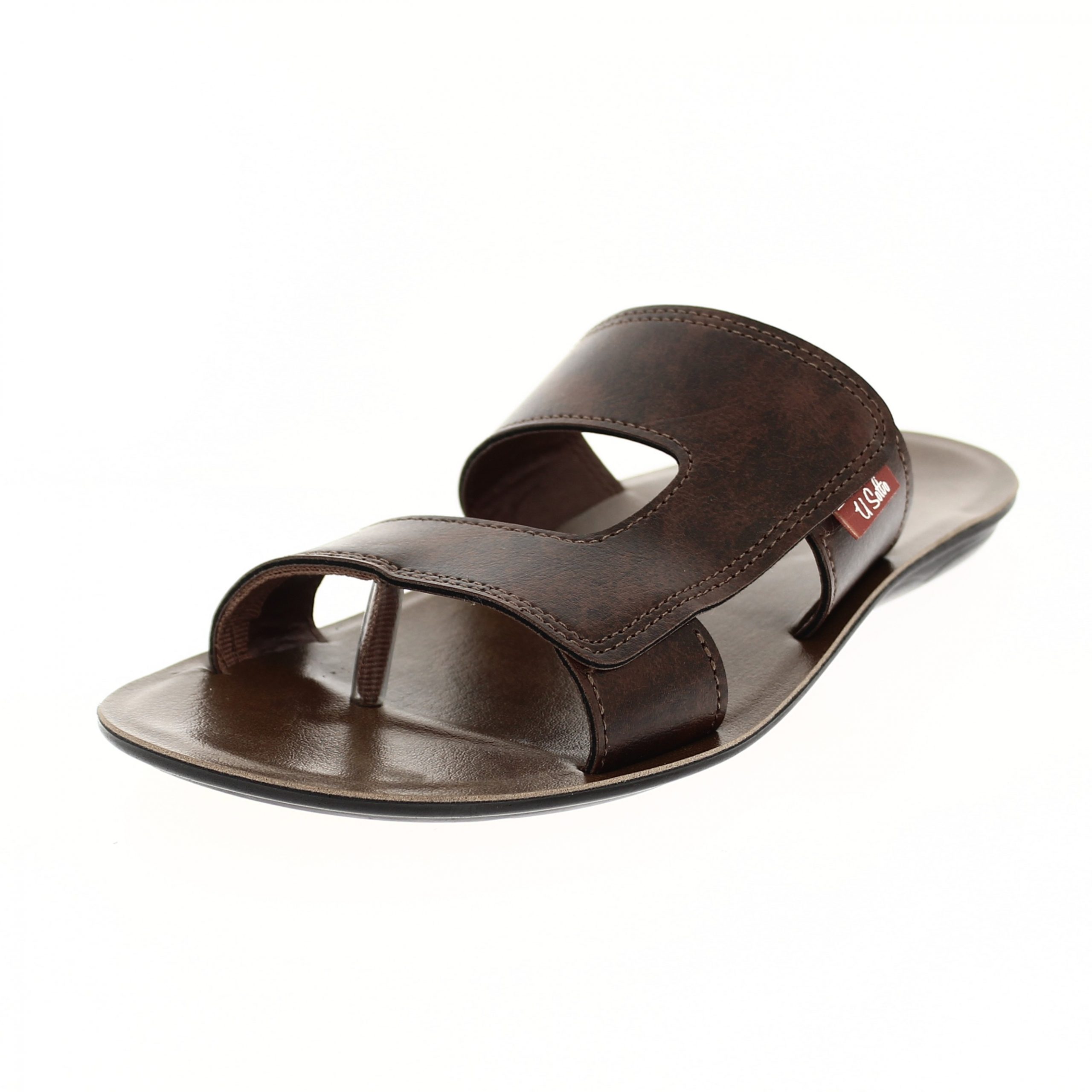 U Softo  Men Casual  Toe Ring Slippers BROWN