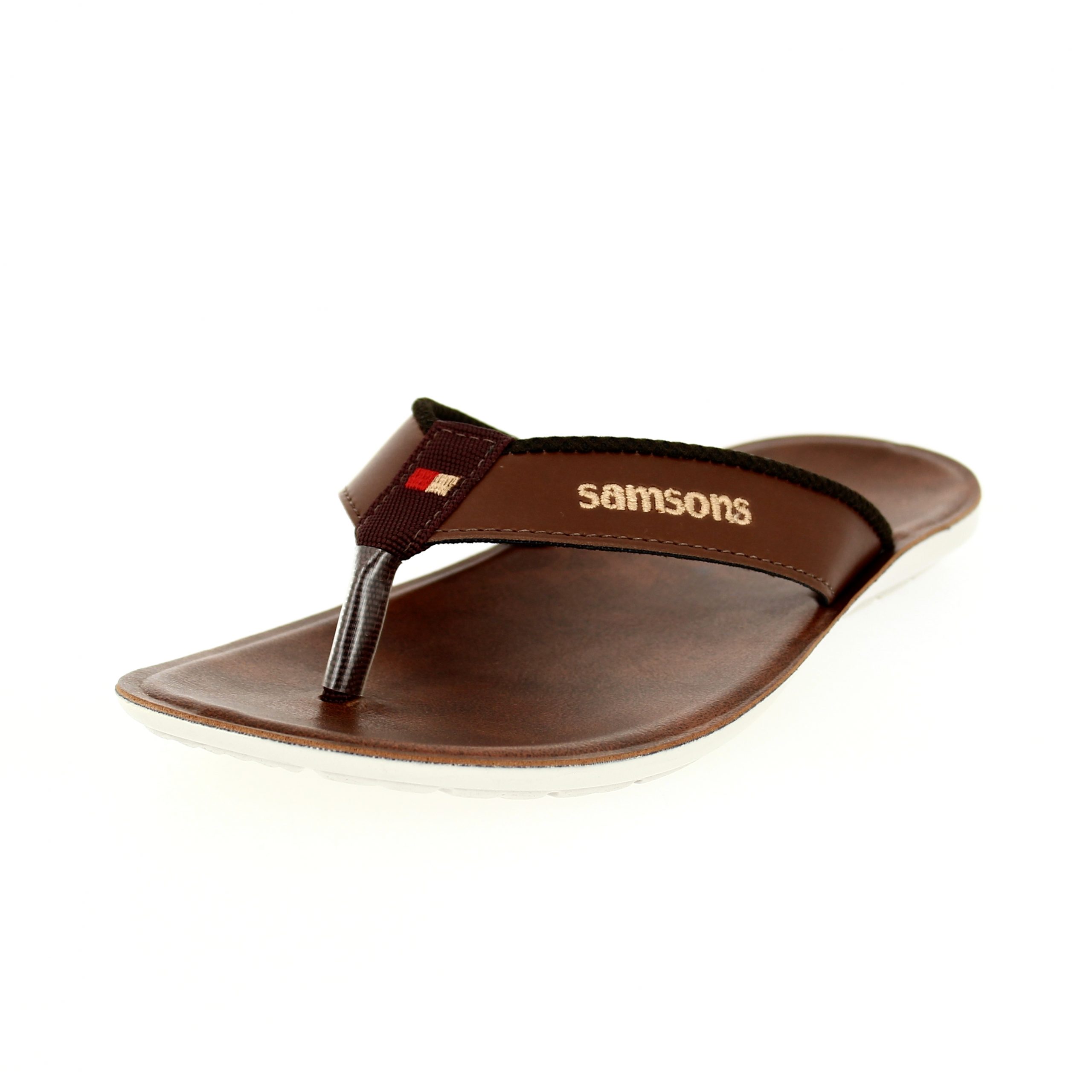 samsons   Men Casual V-strap Slippers BROWN